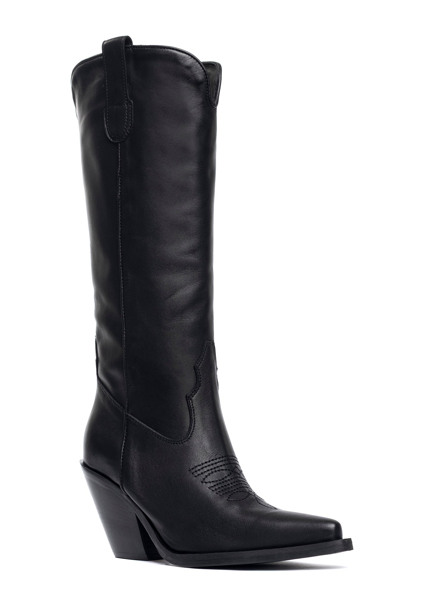 Stivali texani in vitello nero 2331