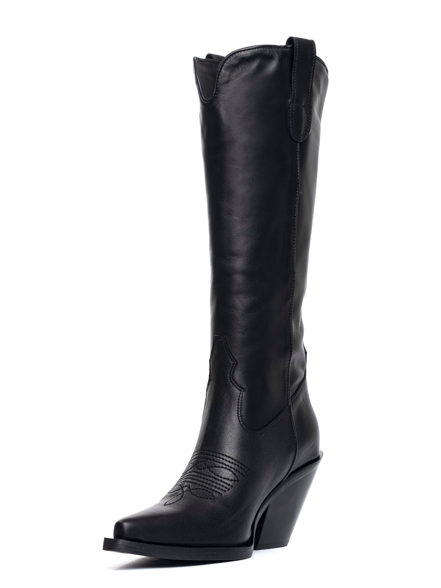 Stivali texani in vitello nero 2331