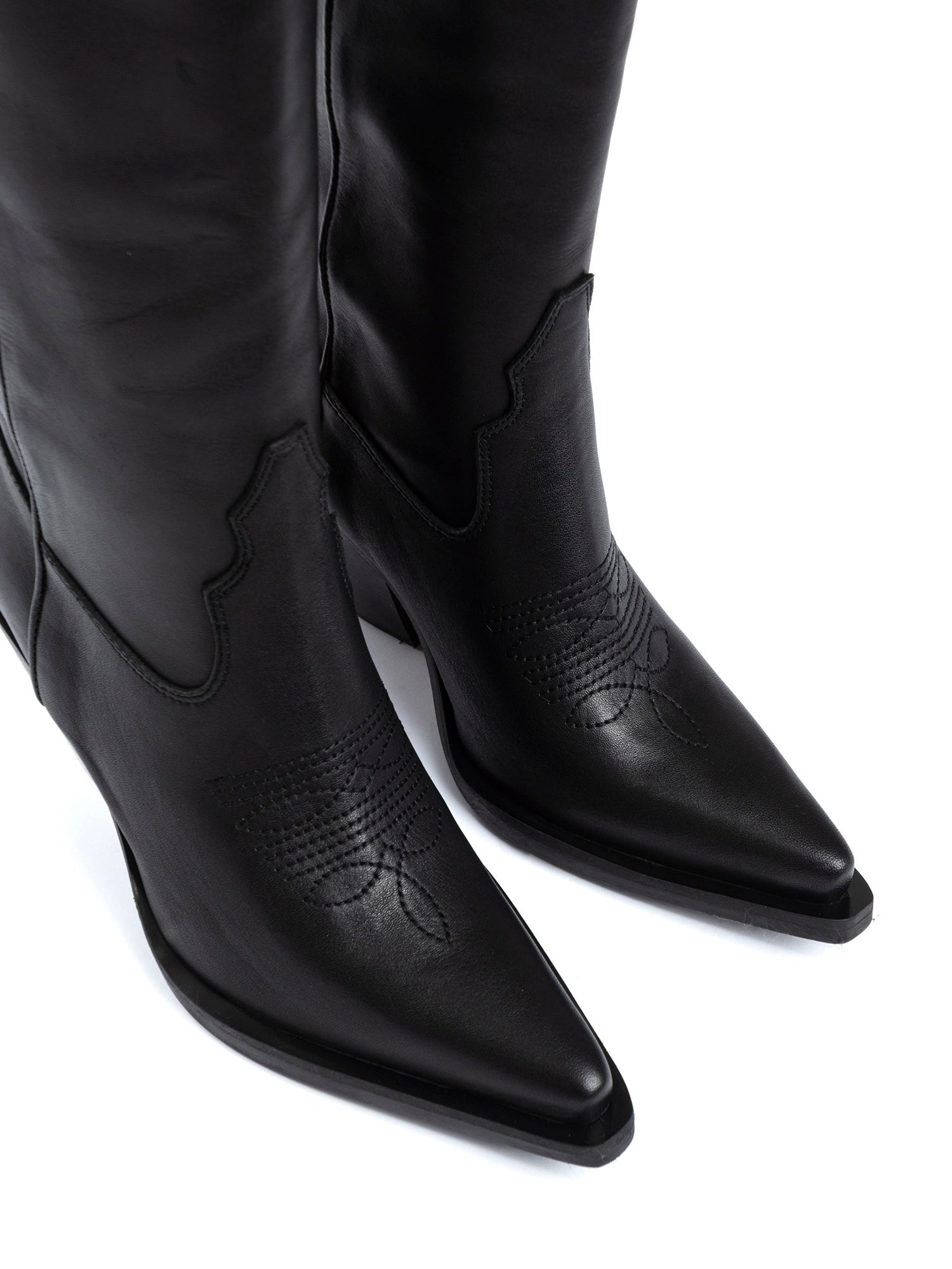 Stivali texani in vitello nero 2331