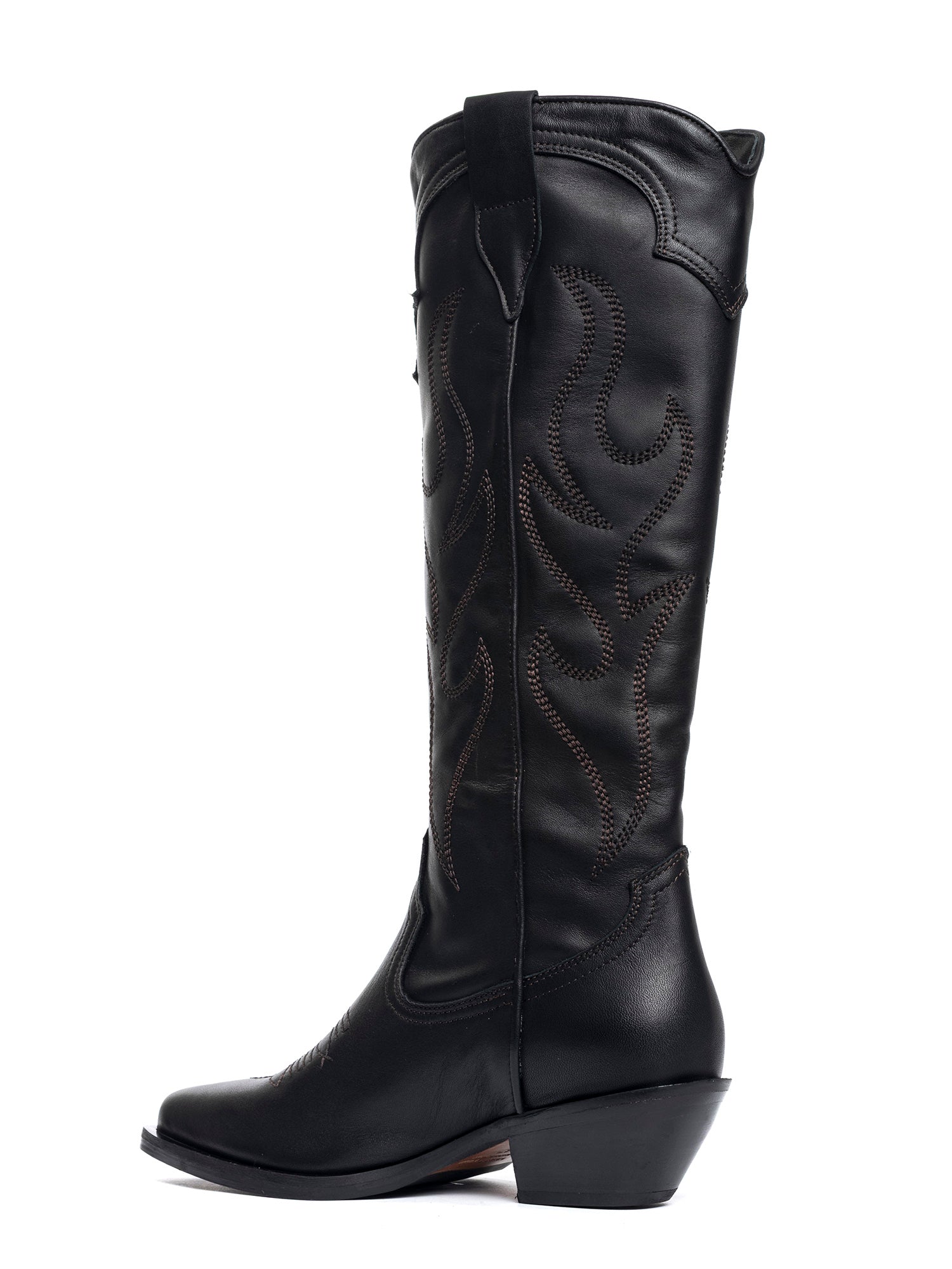 Stivali texani in vitello nero 2103