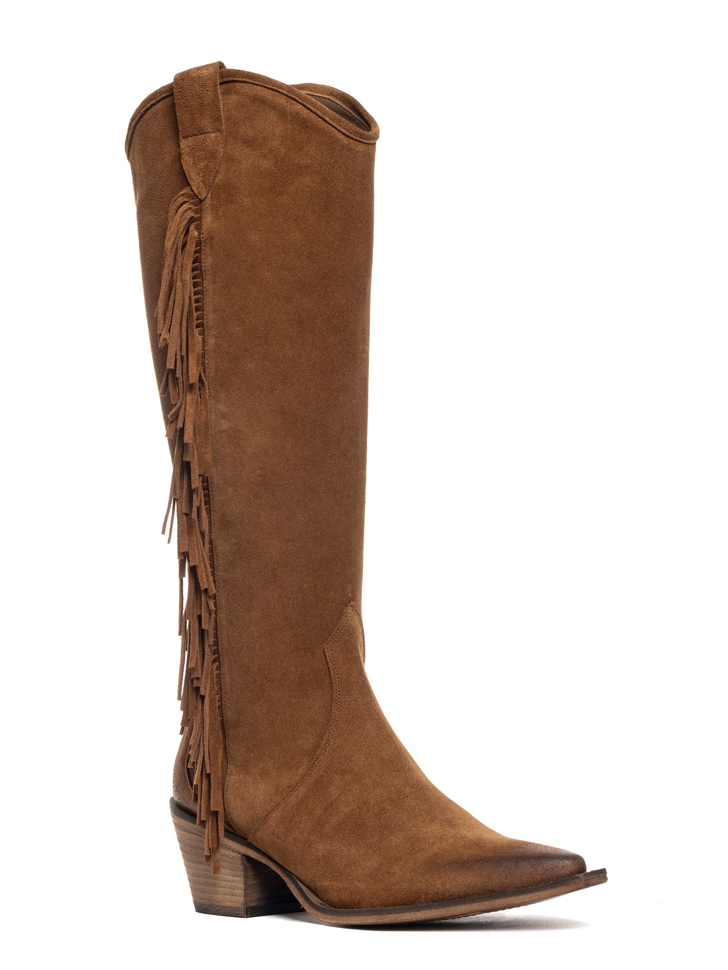 Stivali texani in camoscio whisky 2413