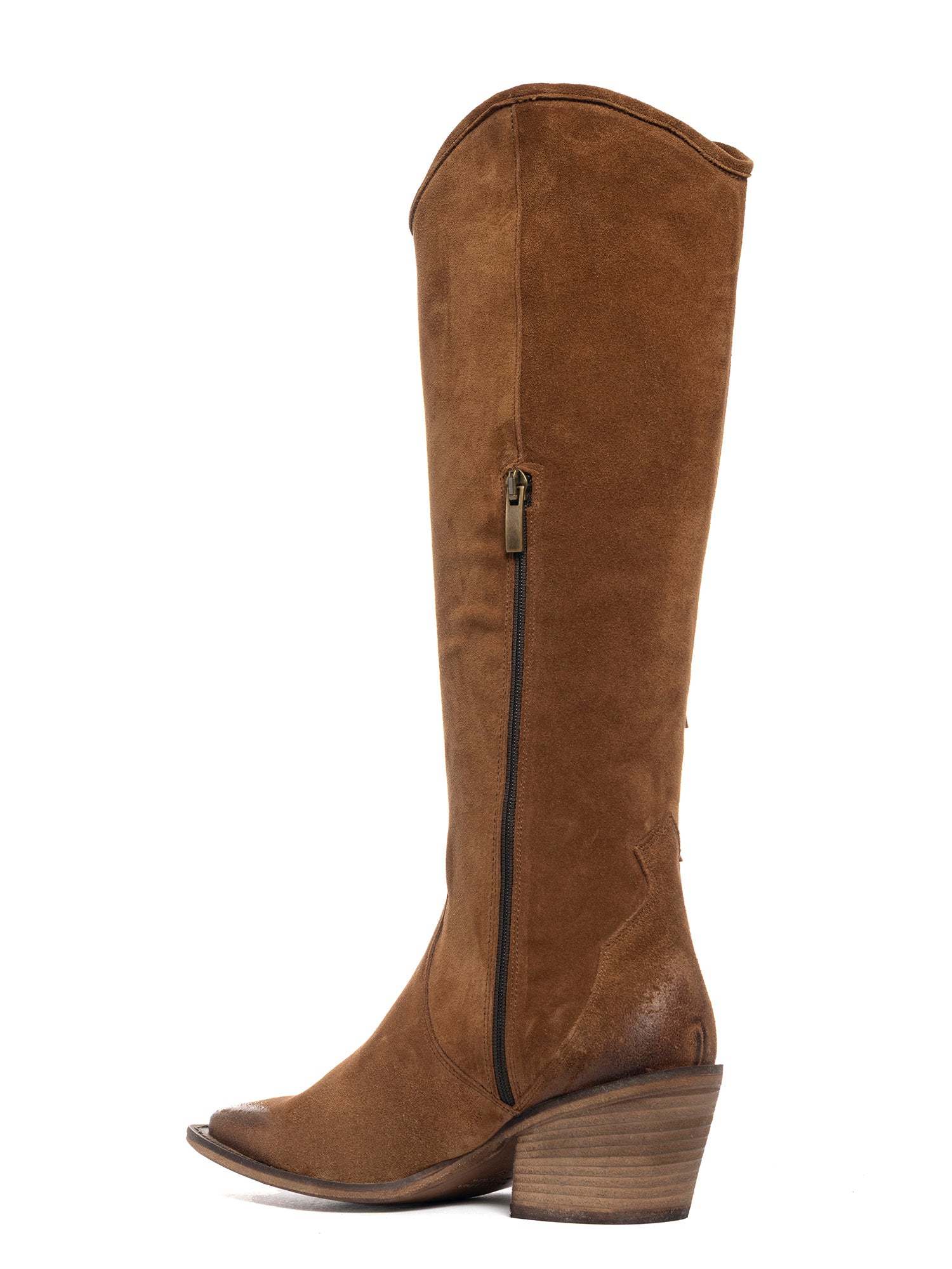 Stivali texani in camoscio whisky 2413