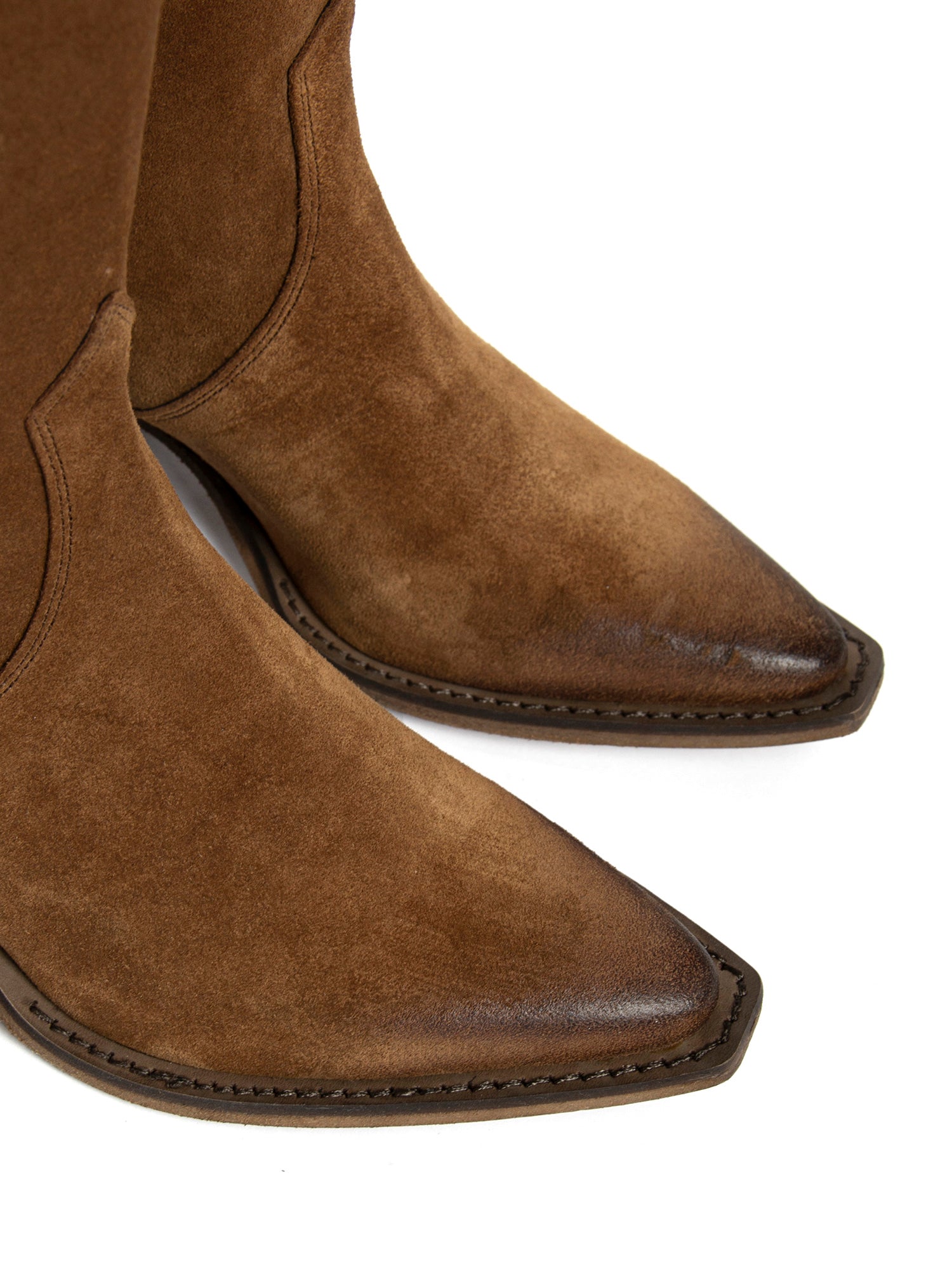 Stivali texani in camoscio whisky 2413