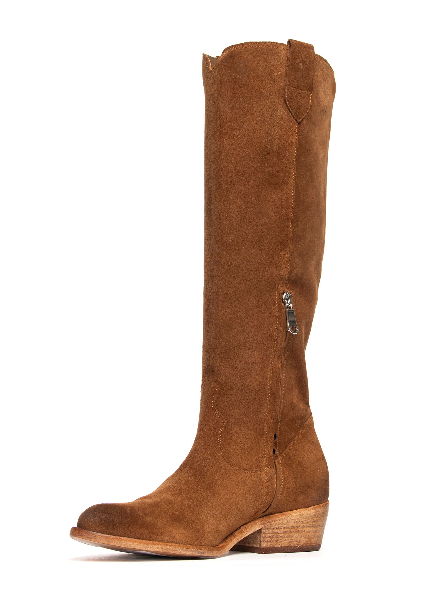Stivali texani in camoscio whiskey 2713
