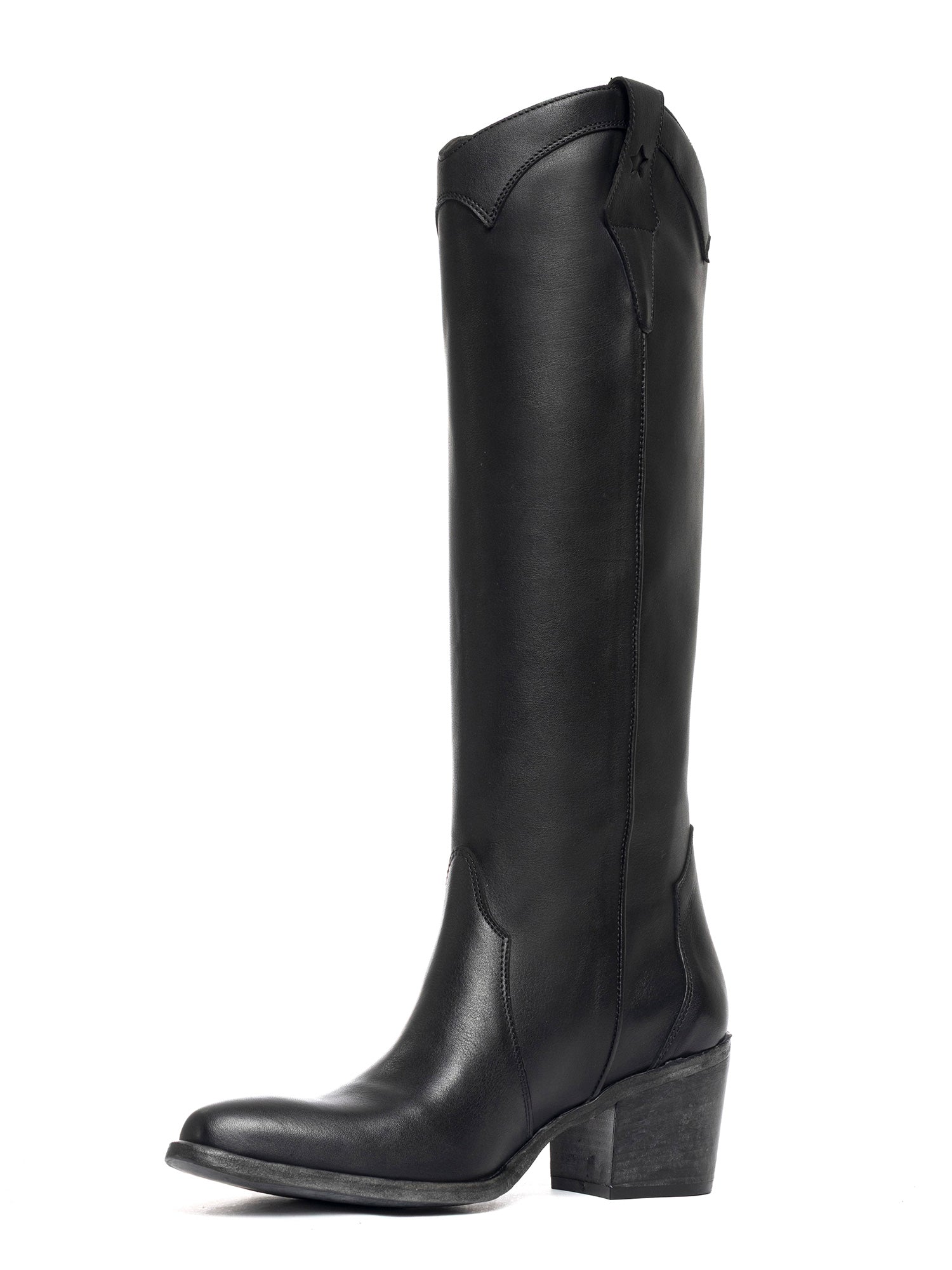 Stivali texani in vitello nero 2718