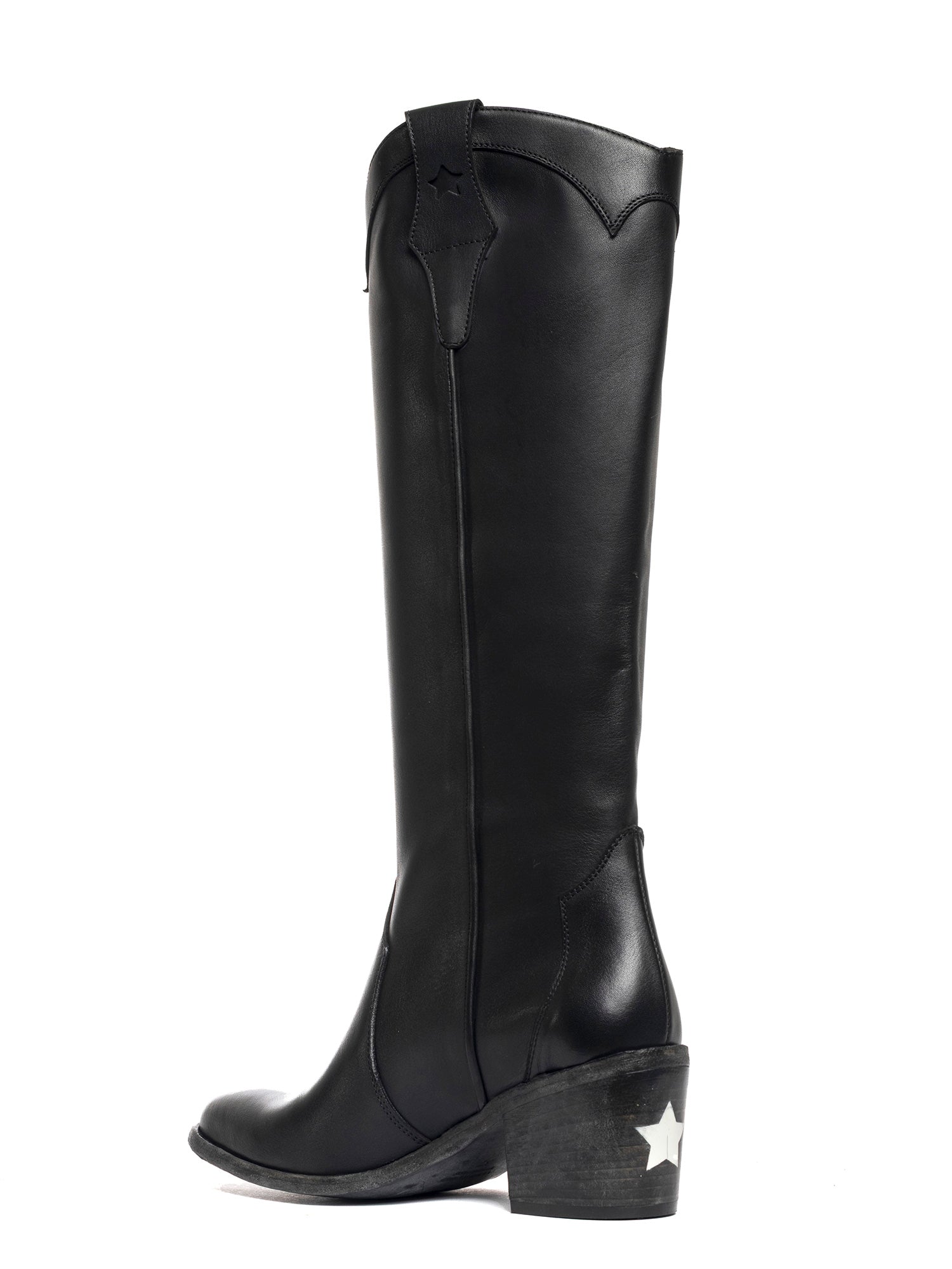 Stivali texani in vitello nero 2718