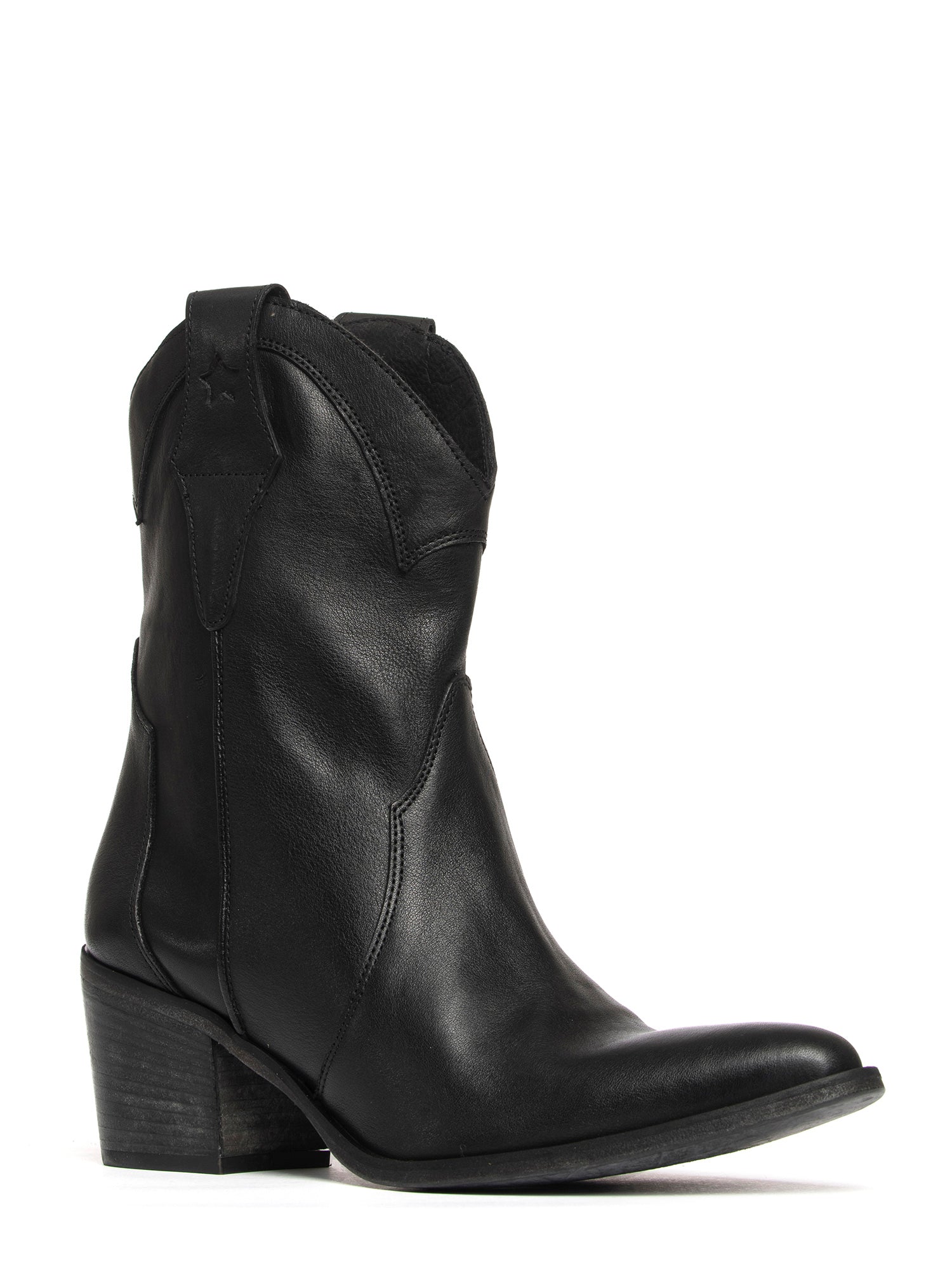 Tronchetti texani in vitello nero 2720