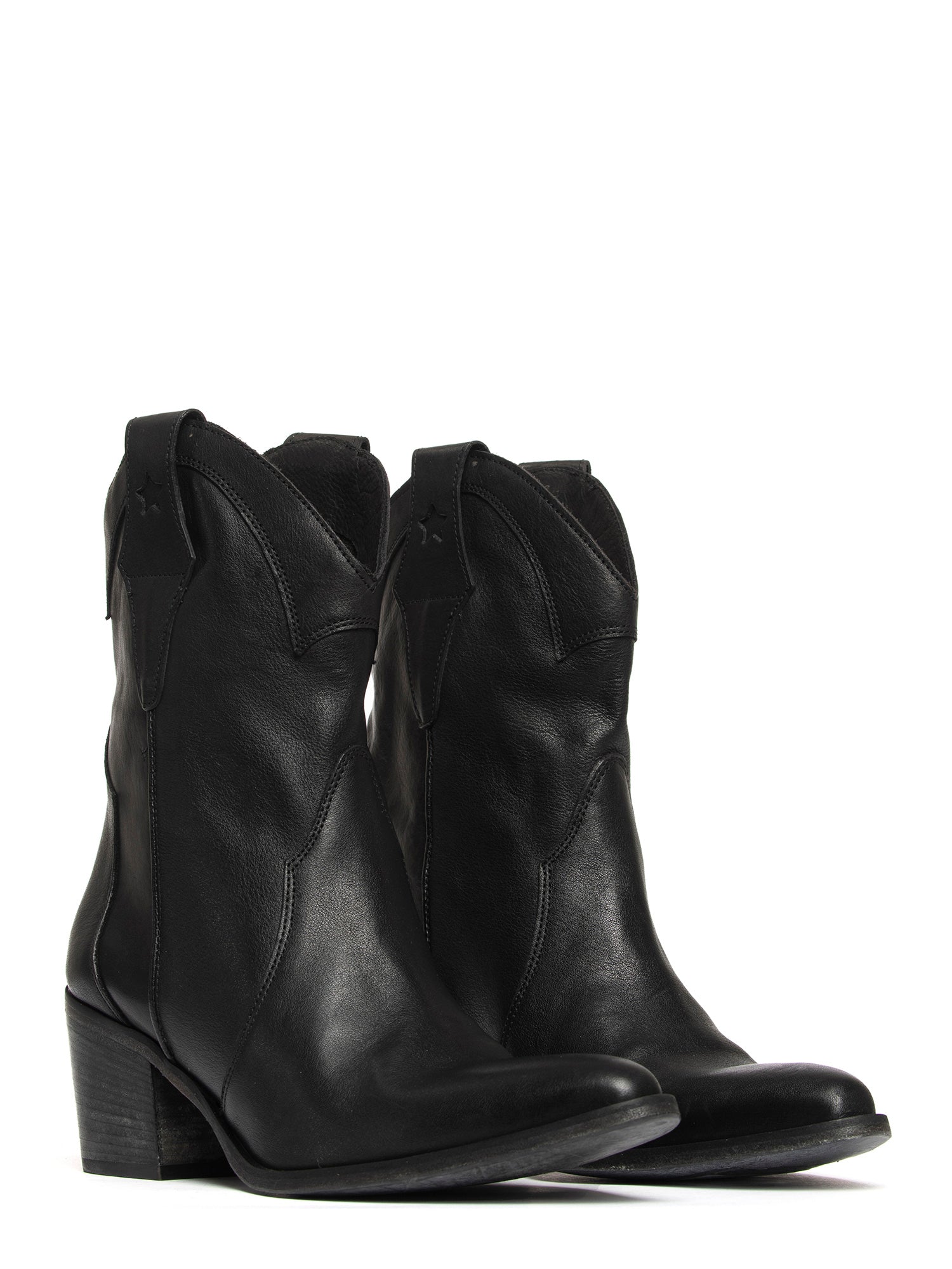 Tronchetti texani in vitello nero 2720
