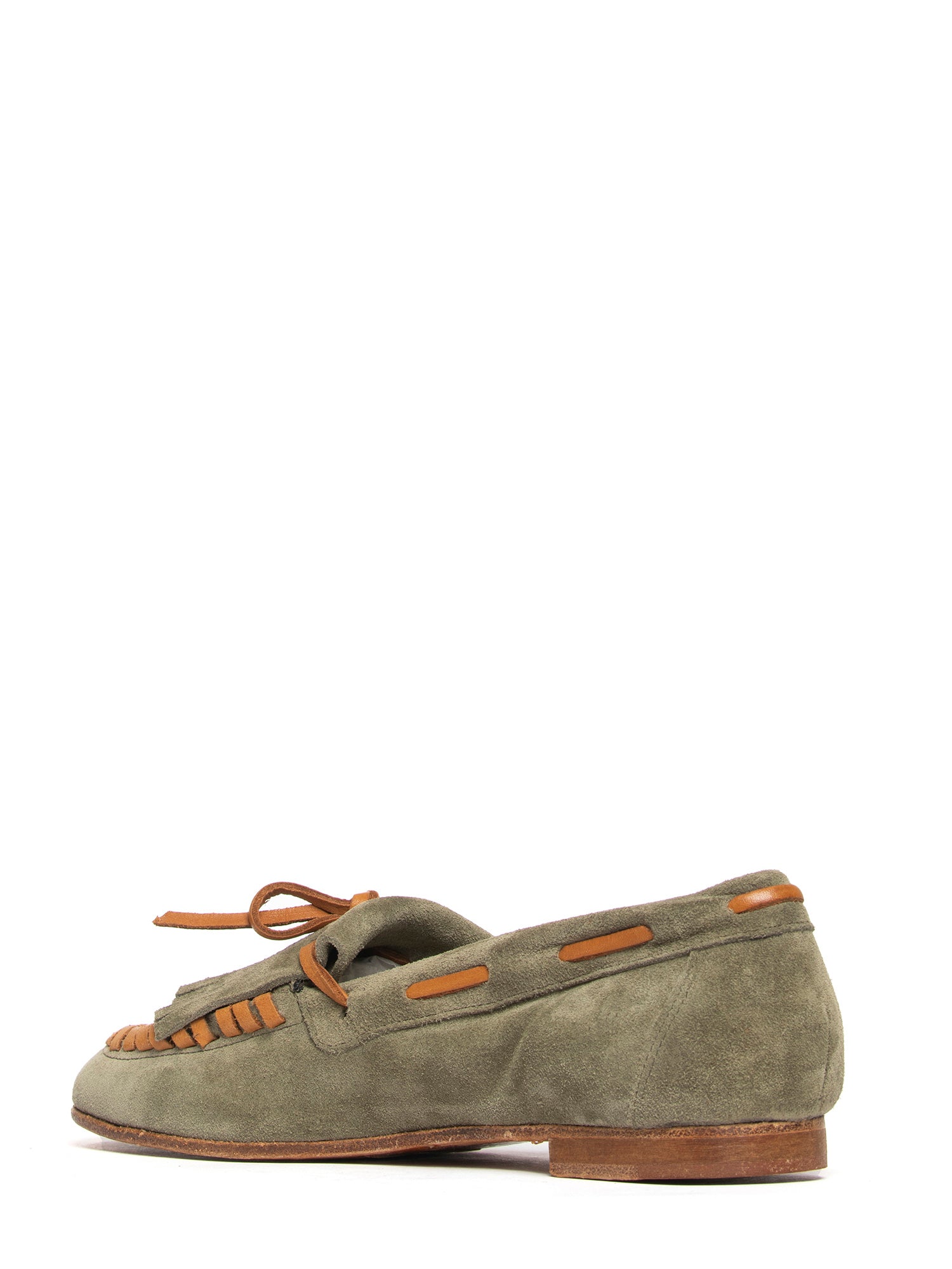 Mocassini in camoscio verde salvia 2733