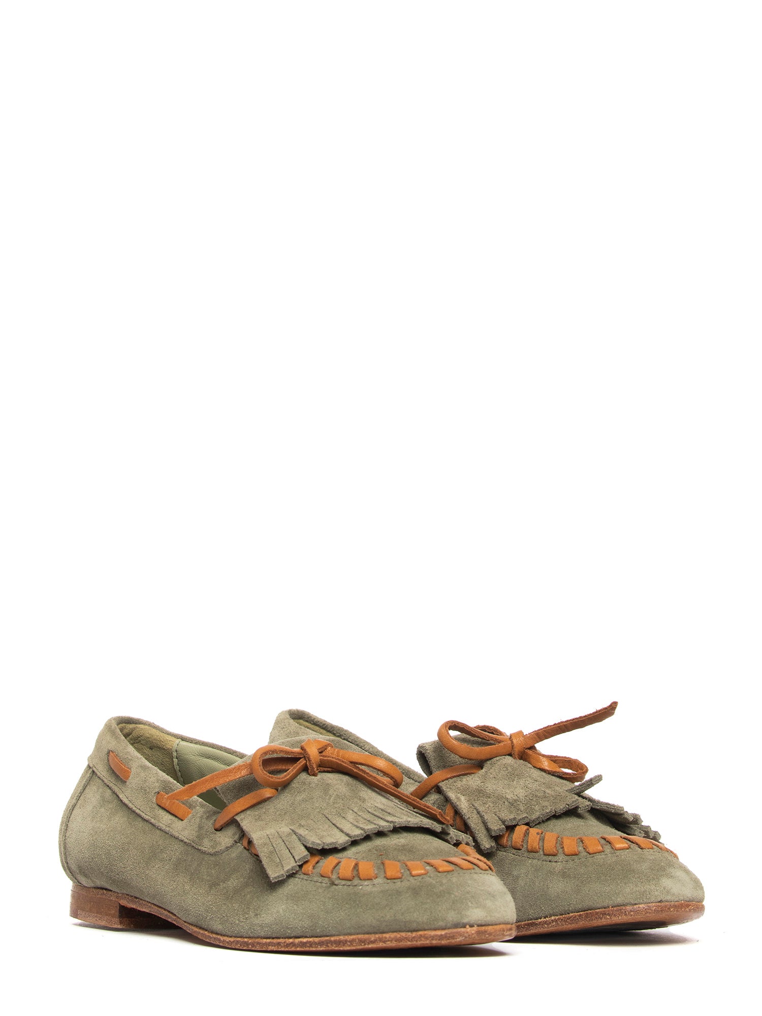 Mocassini in camoscio verde salvia 2733