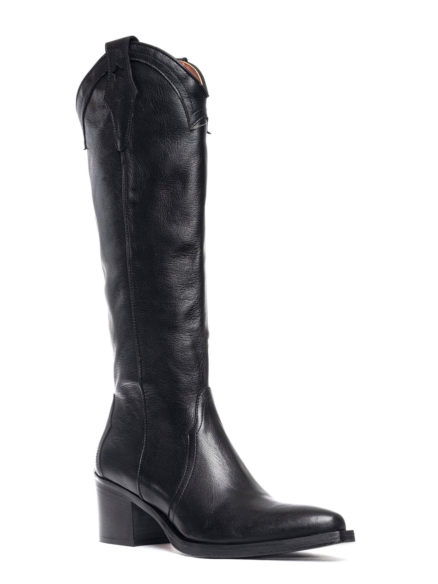 Stivali texani in vitello nero 2801