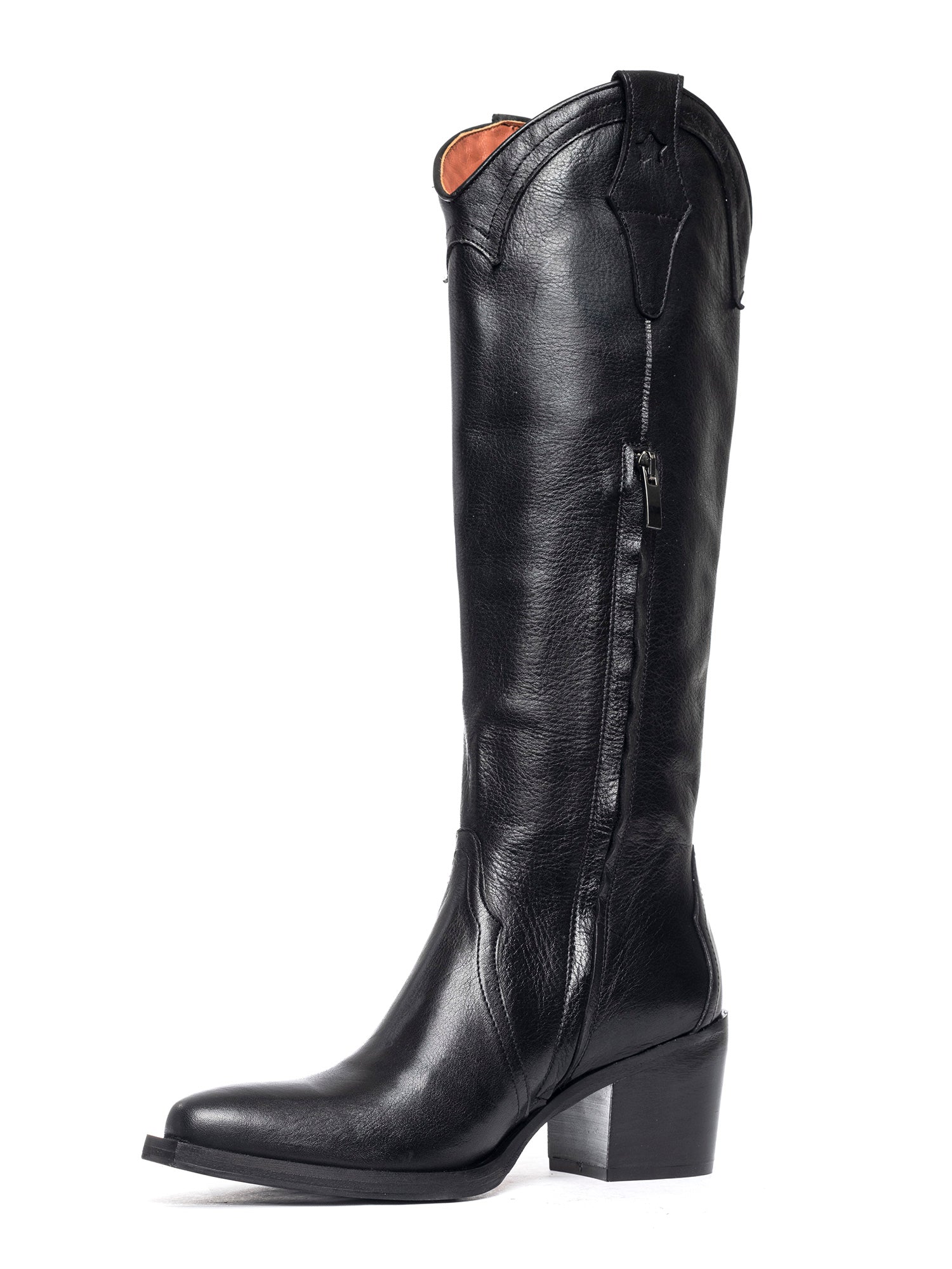 Stivali texani in vitello nero 2801
