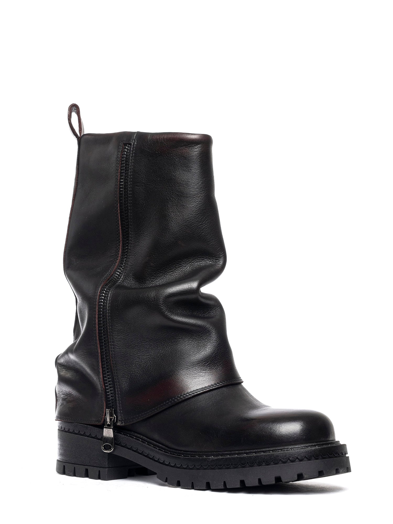 Biker in vitello asport nero e bordeaux 2825
