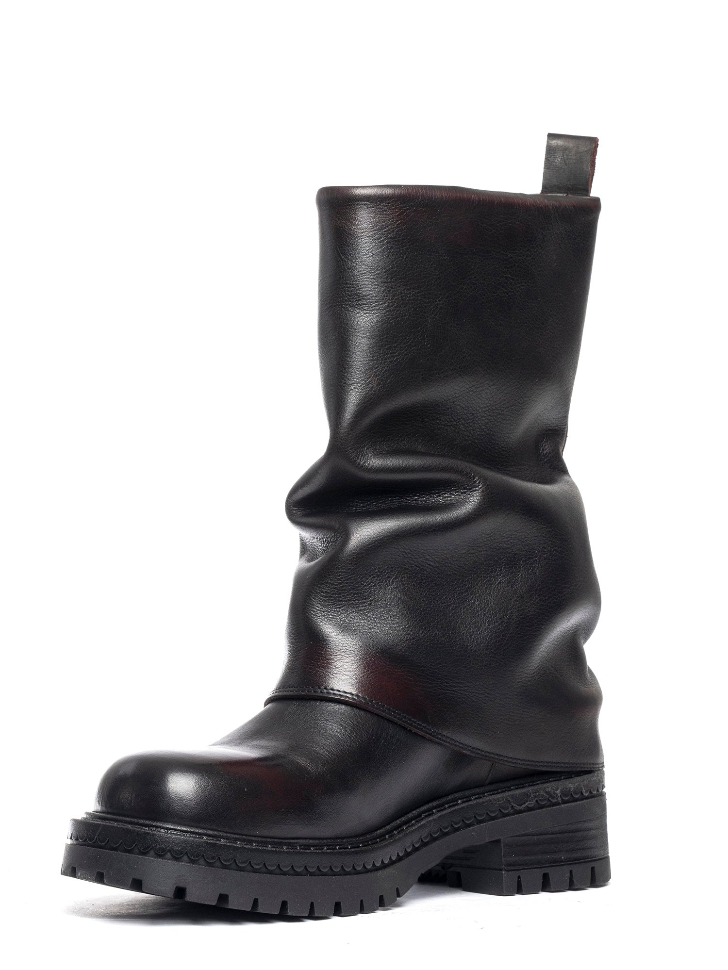 Biker in vitello asport nero e bordeaux 2825