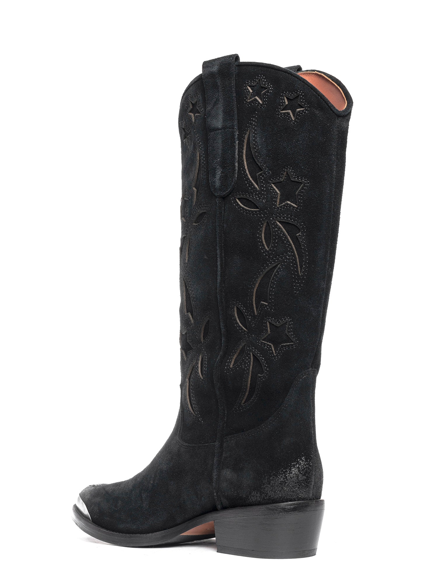 Stivali texani in camoscio nero 2834