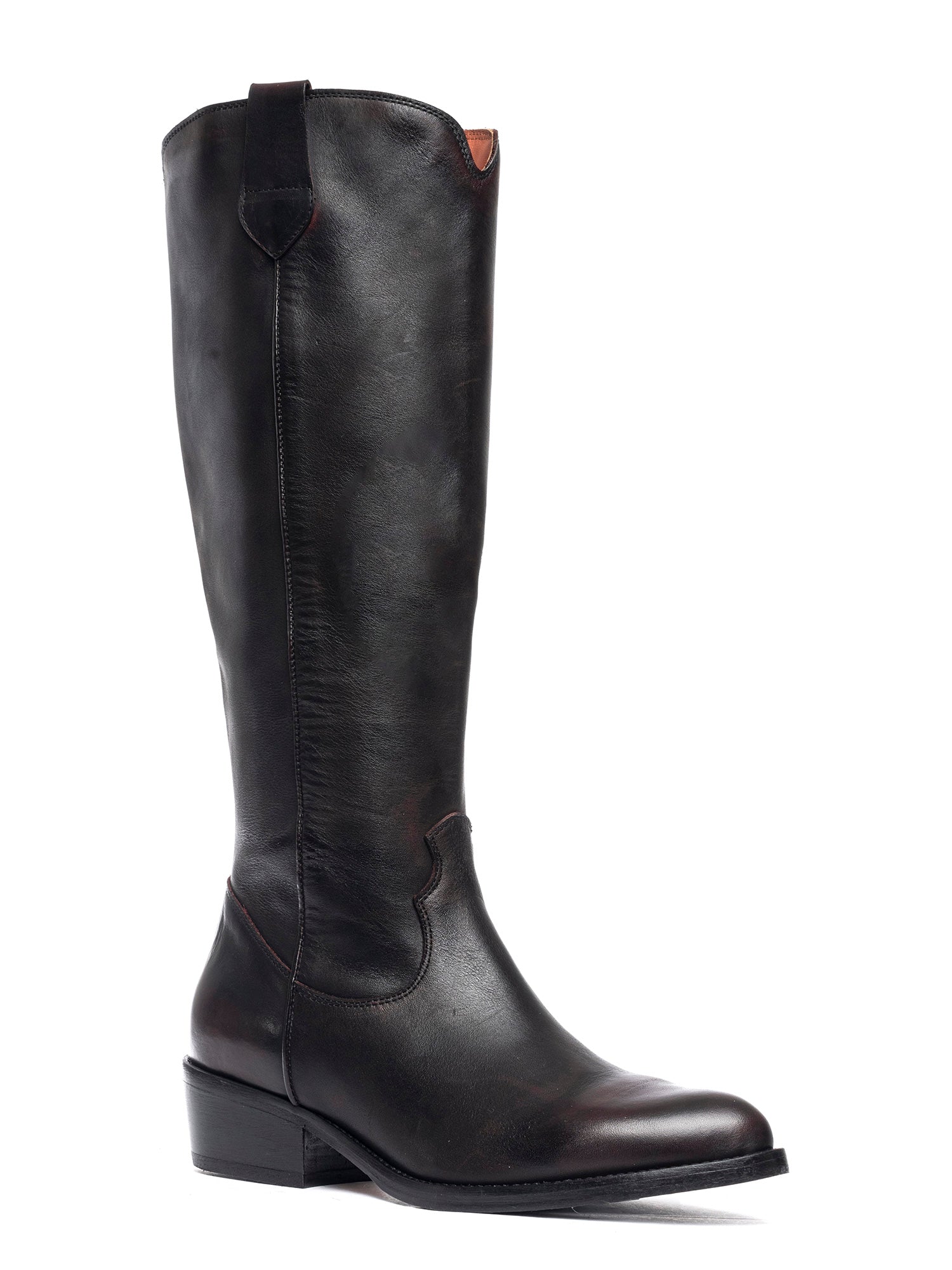 Stivali texani in vitello asport bordeaux 2836