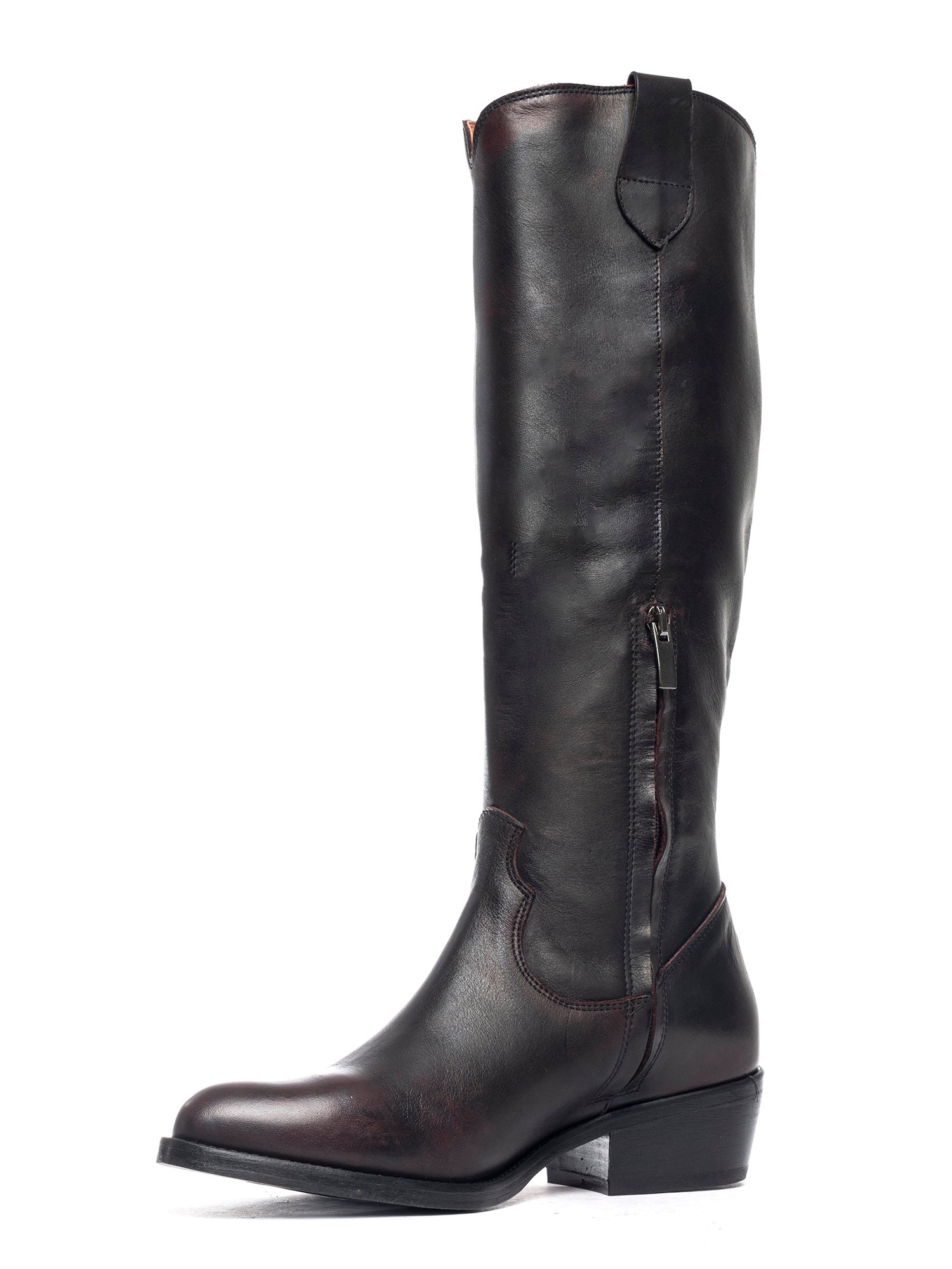 Stivali texani in vitello asport bordeaux 2836