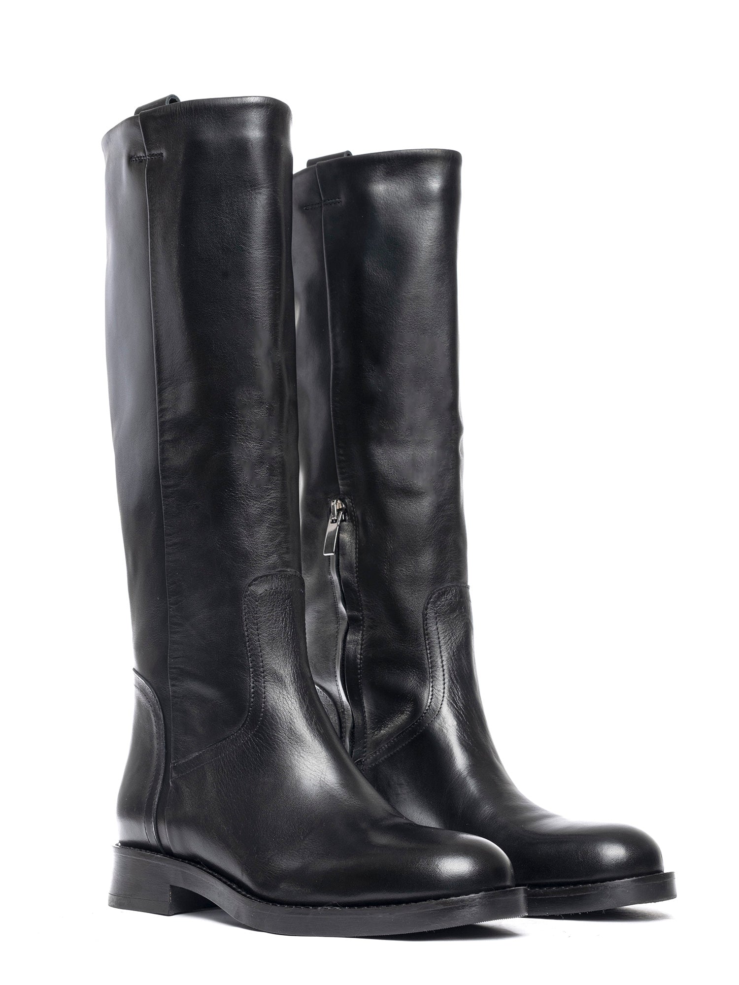 Stivali texani in vitello nero 2841