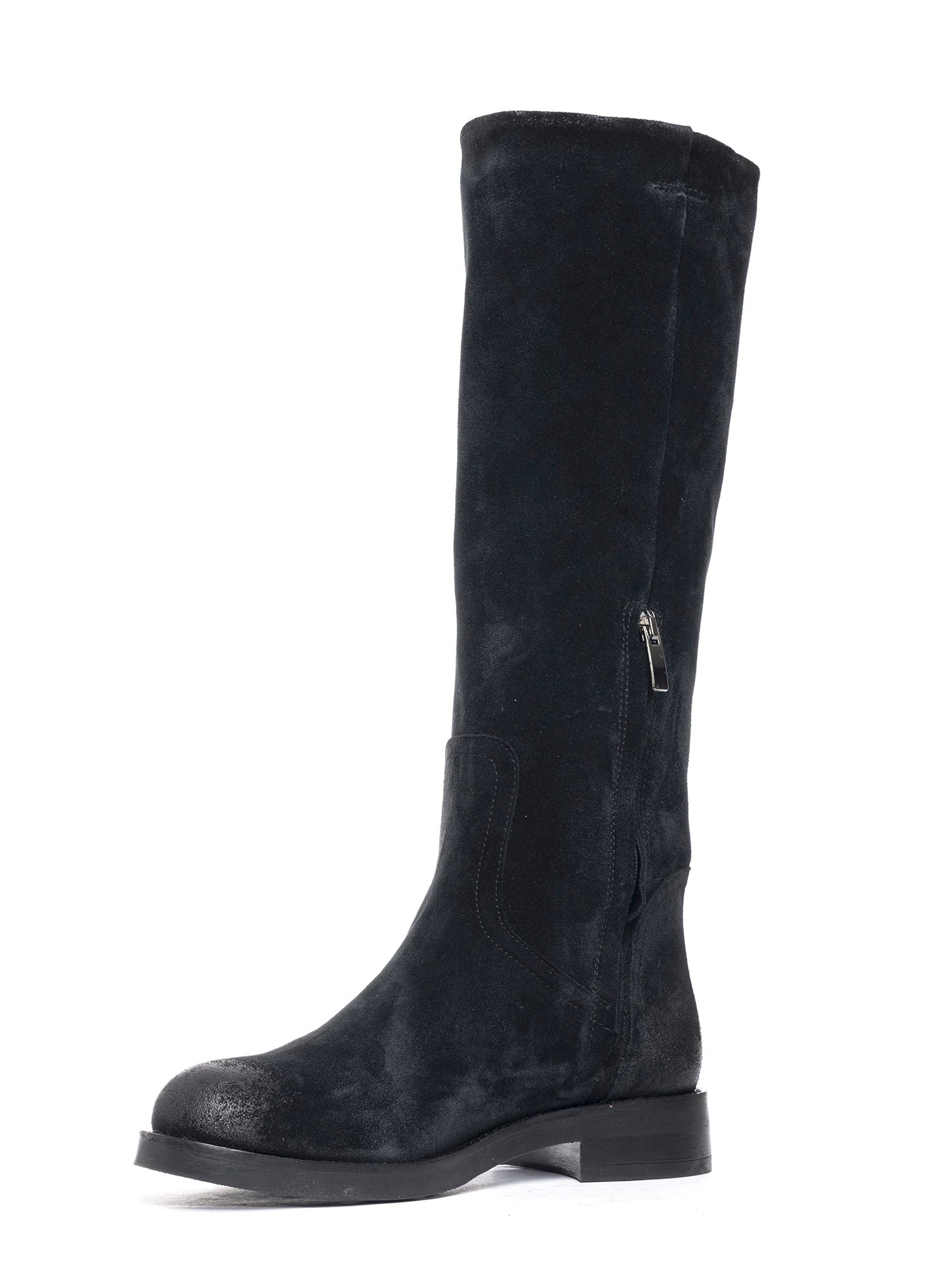 Stivali texani in camoscio nero 2841