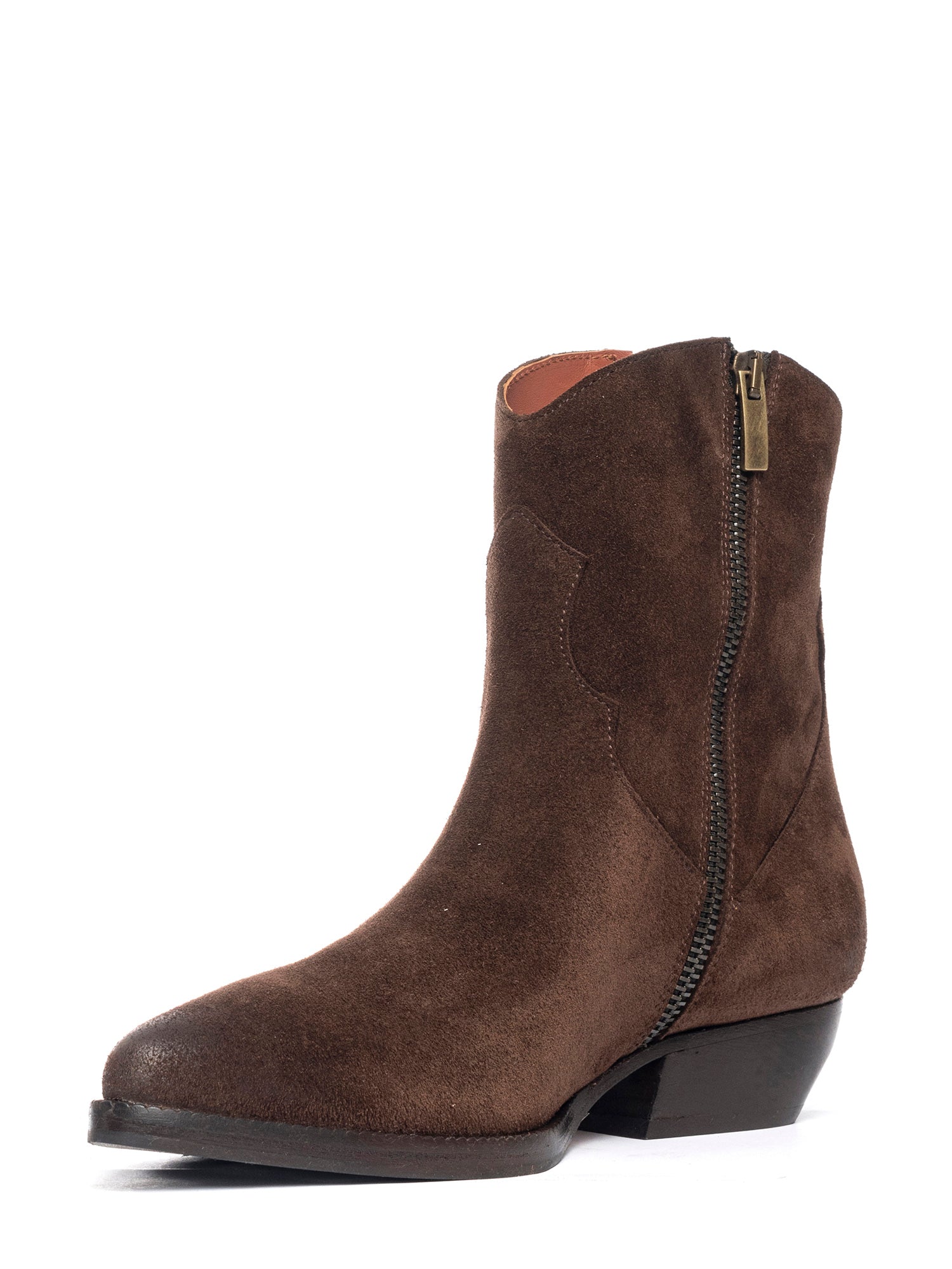 Tronchetti texani in camoscio marrone 2846