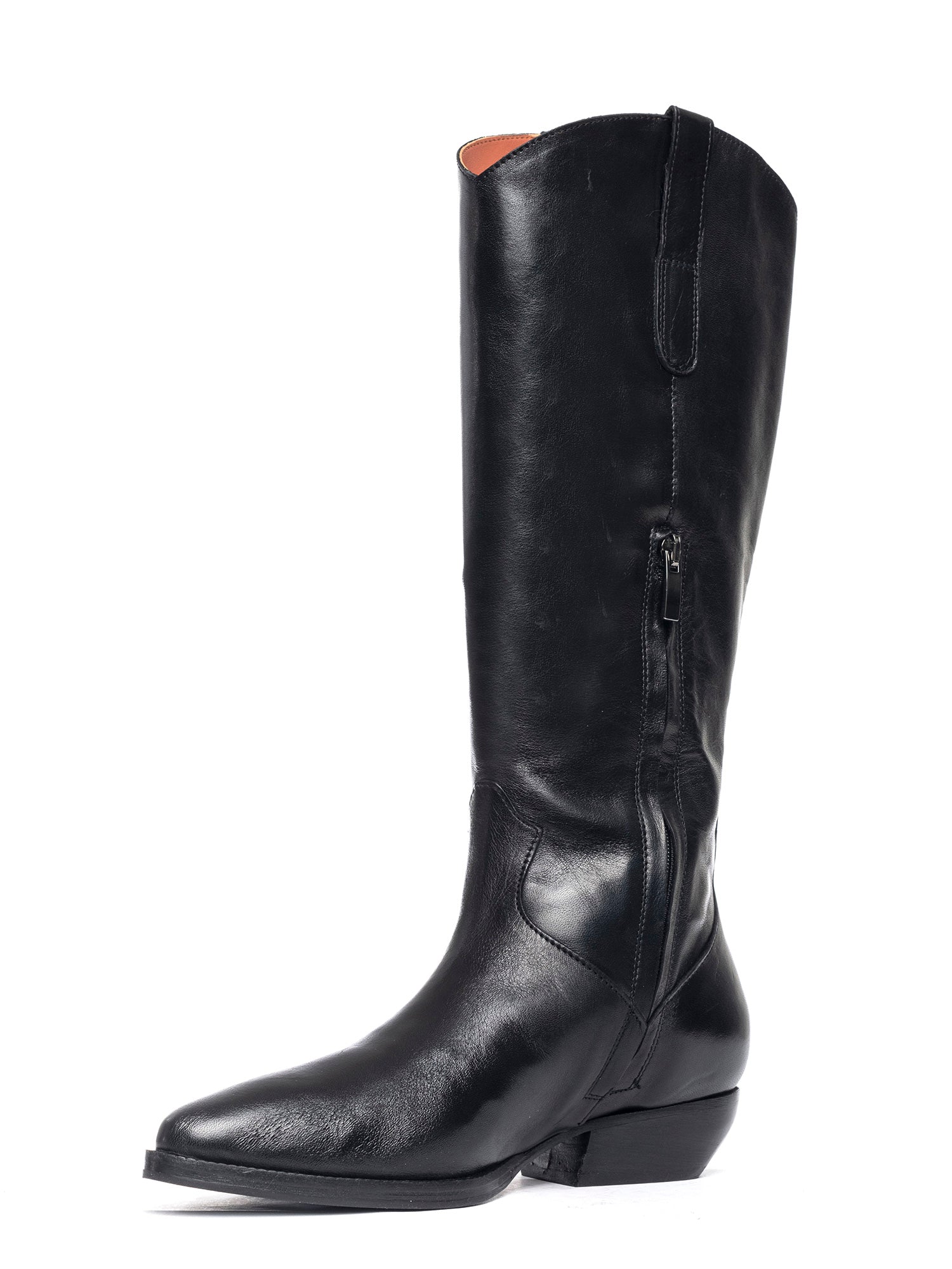 Stivali texani in vitello nero 2849