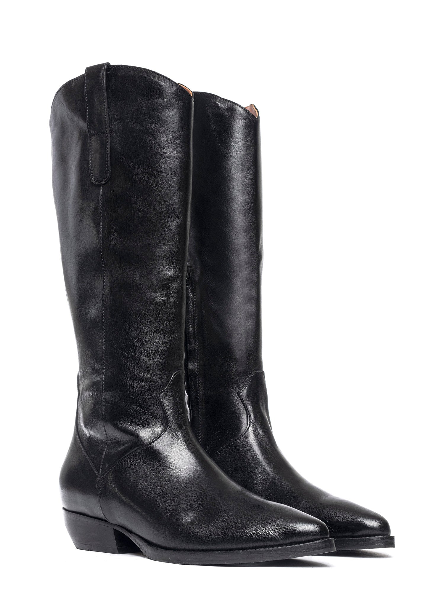 Stivali texani in vitello nero 2849