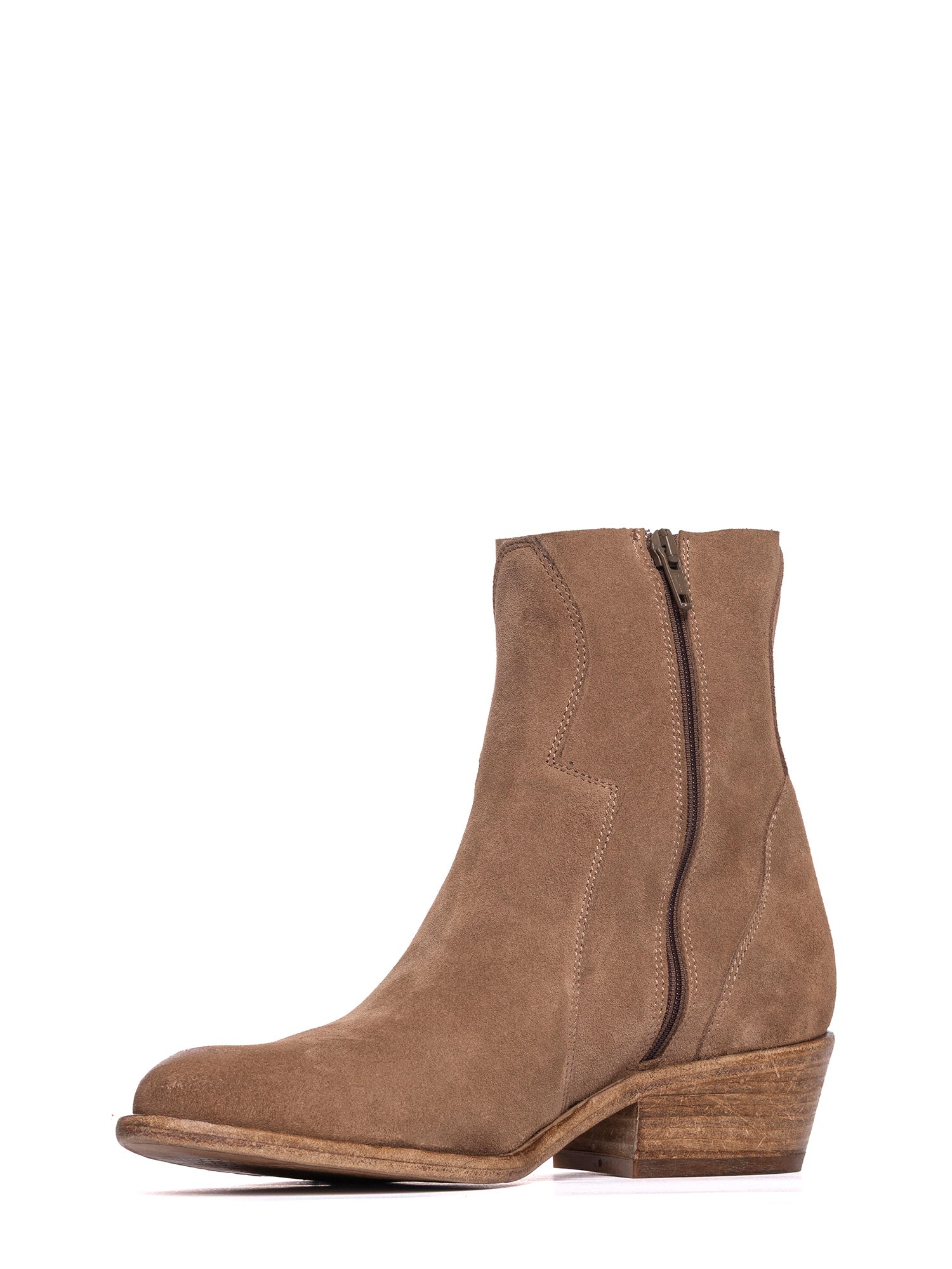 Tronchetti texani in camoscio cappuccino 2917