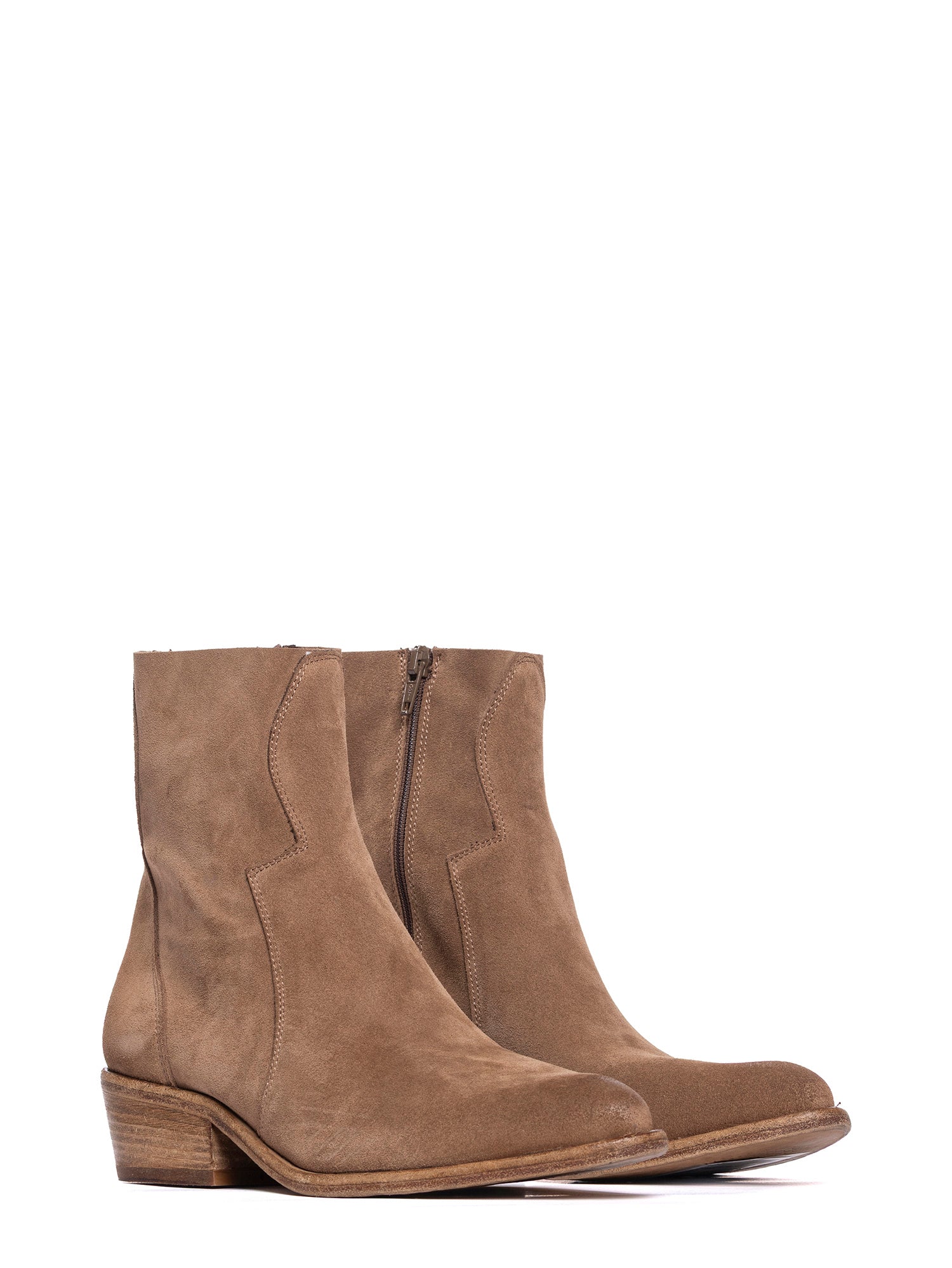 Tronchetti texani in camoscio cappuccino 2917