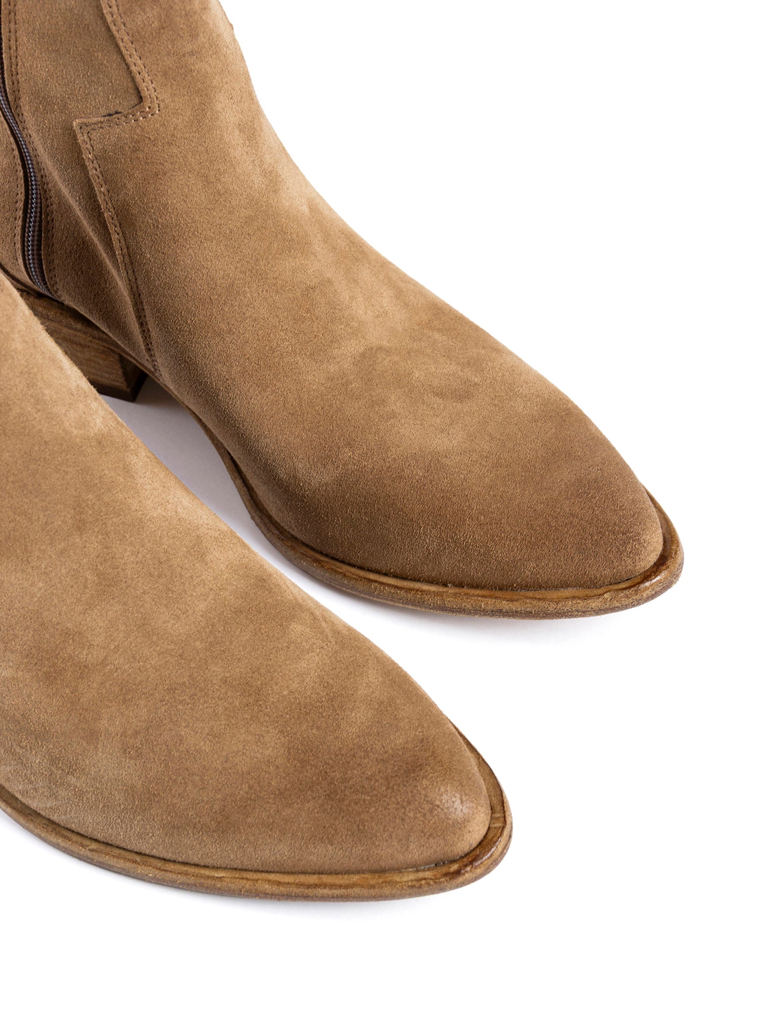 Tronchetti texani in camoscio cappuccino 2917