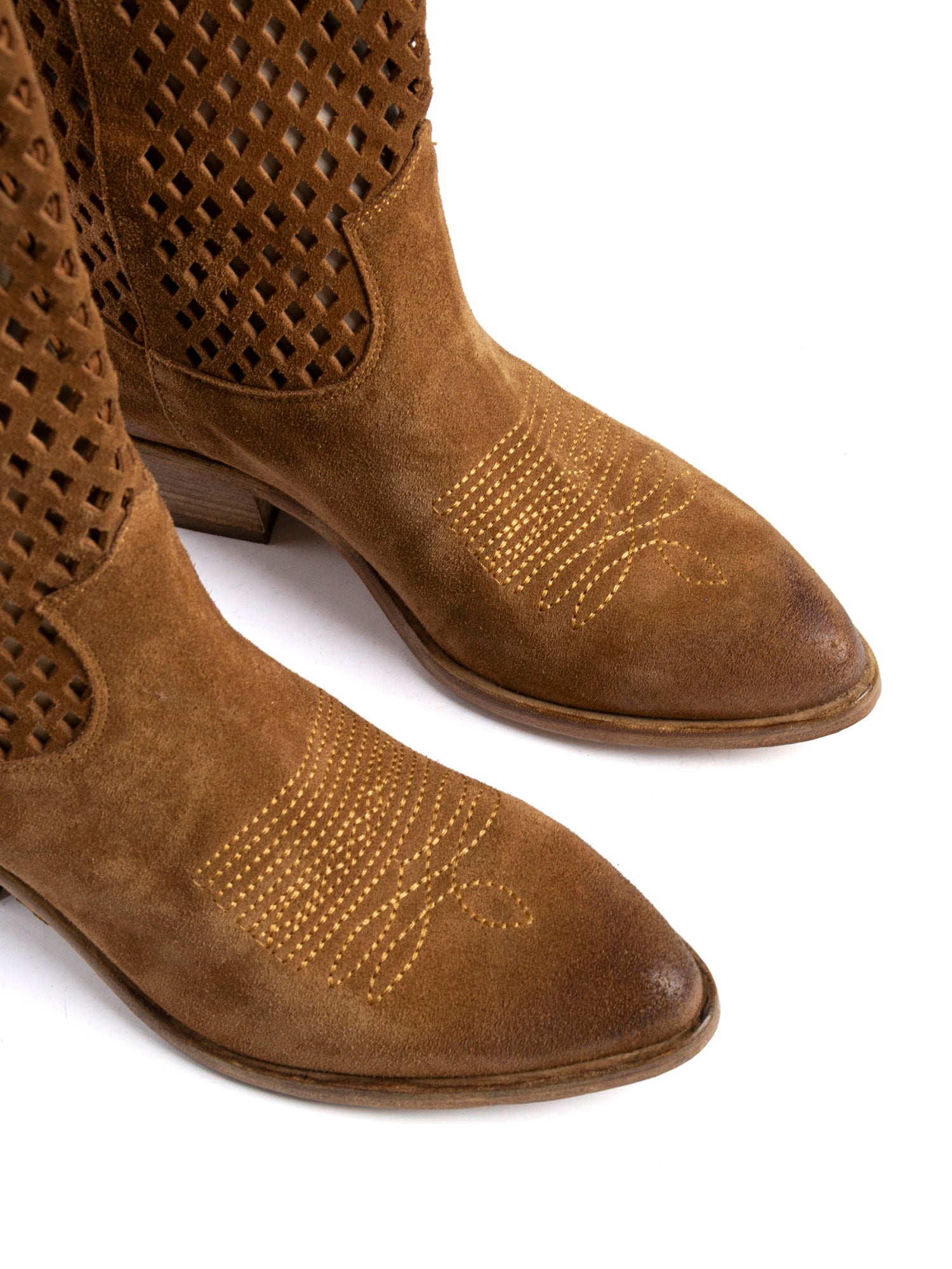 Whiskey Suede Texan Boots 2918