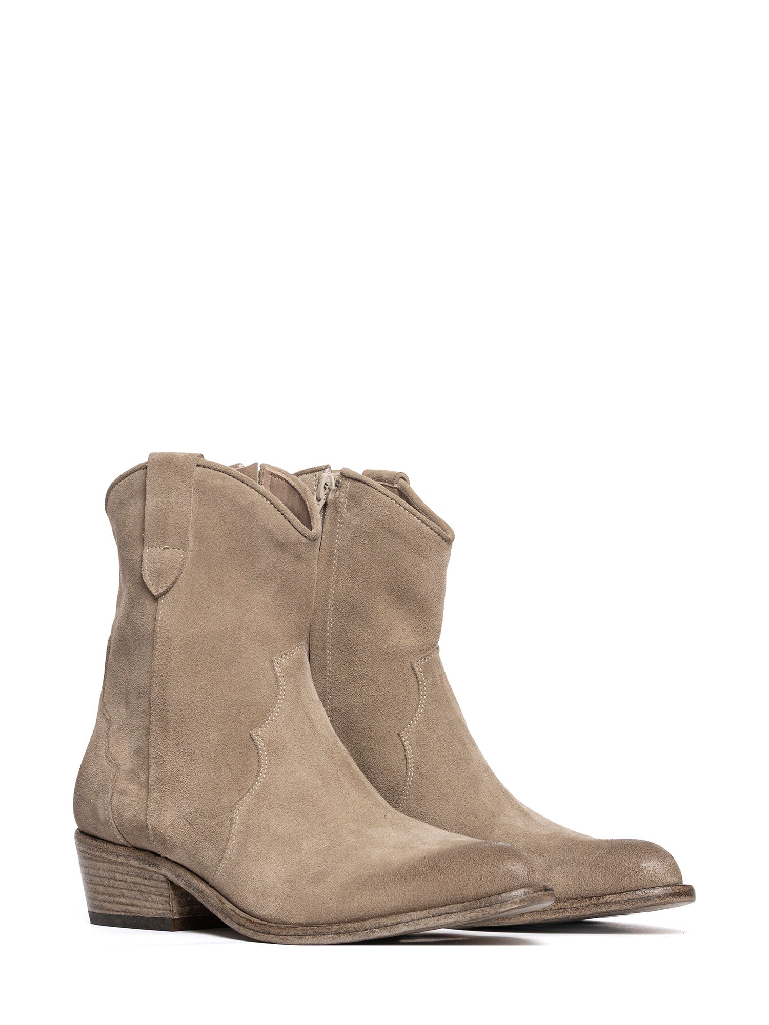 Tronchetti texani in camoscio beige 2919