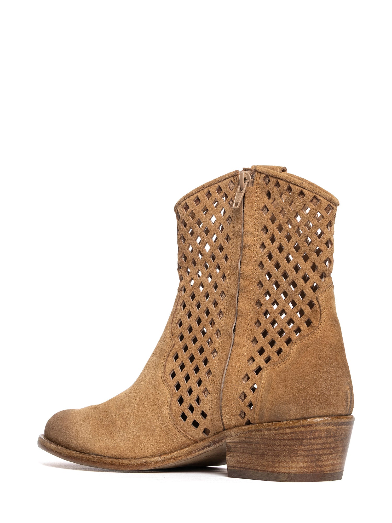 Tronchetti texani in camoscio cuoio 2919