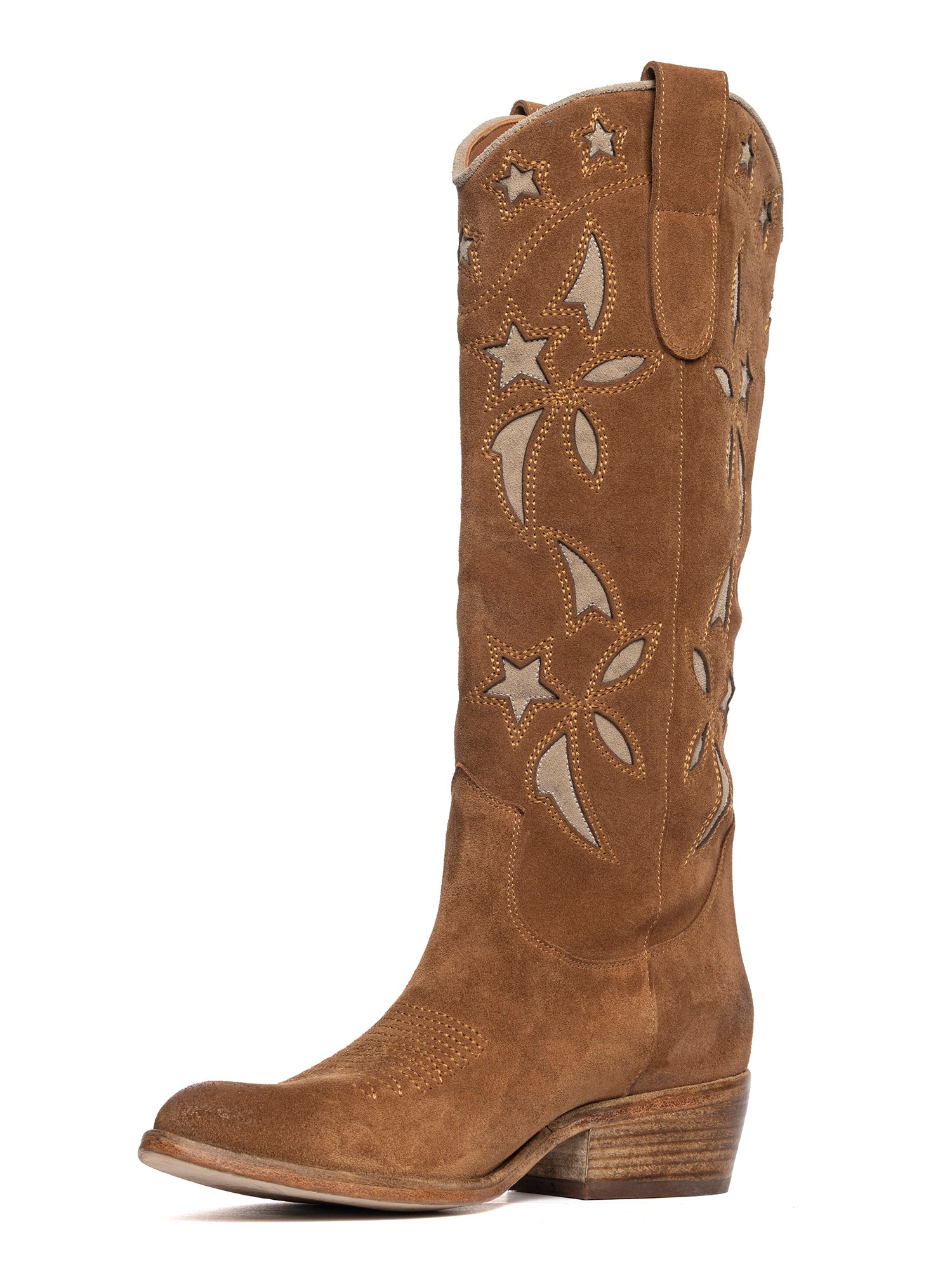 Stivali texani in camoscio whiskey 2924