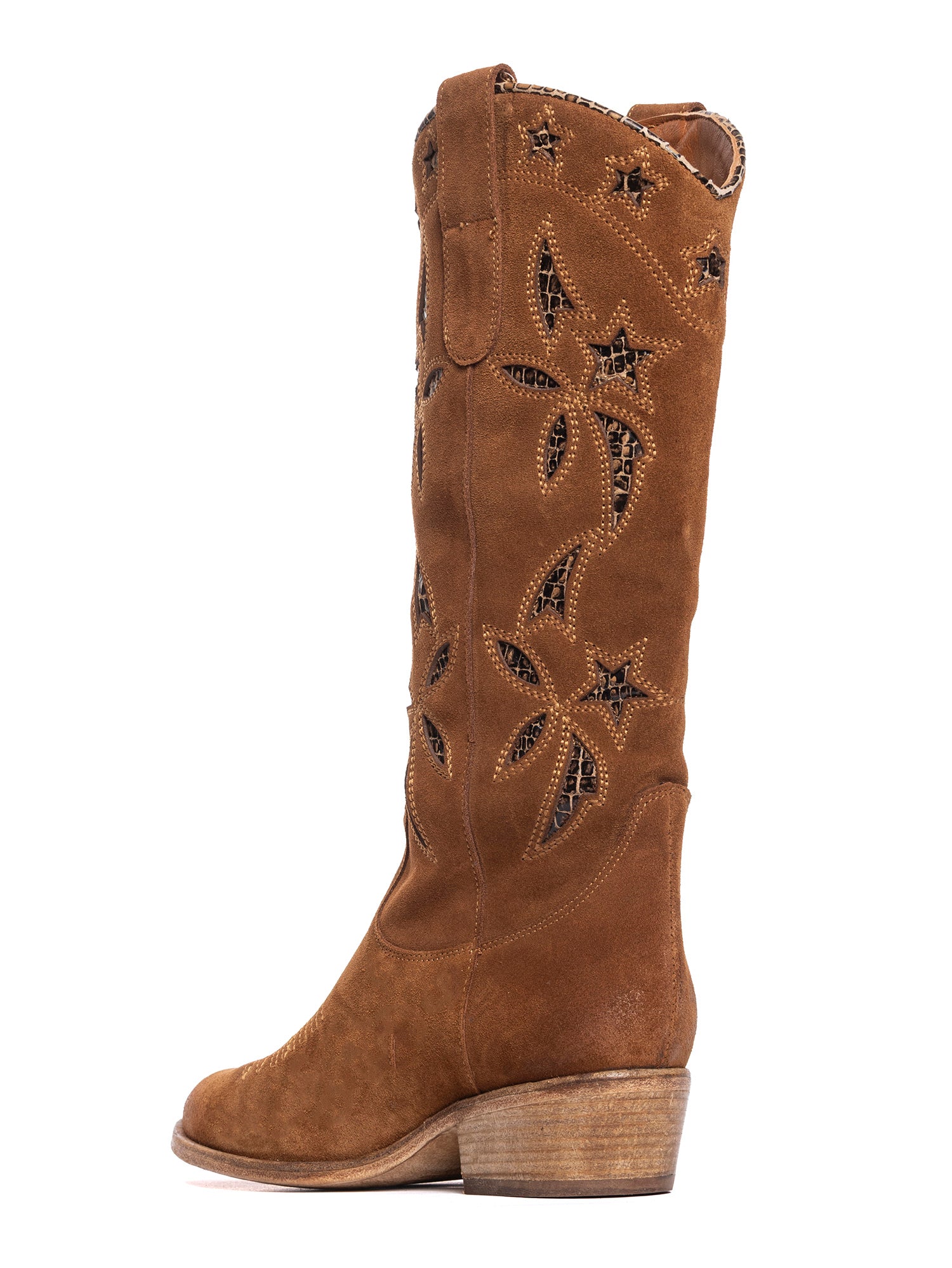 Whiskey Snake Suede Texan Boots 2924