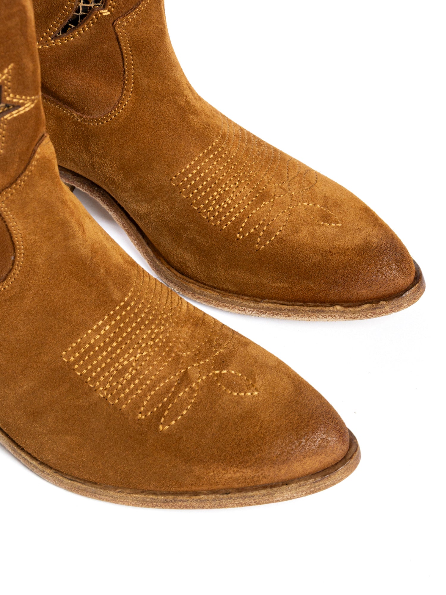 Whiskey Snake Suede Texan Boots 2924