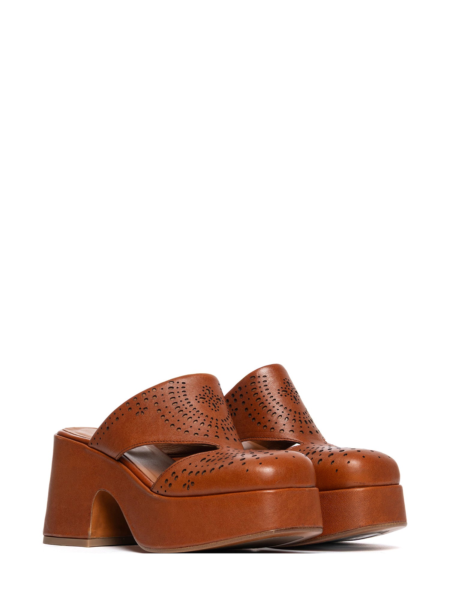 Mahogany calfskin wedges 2940