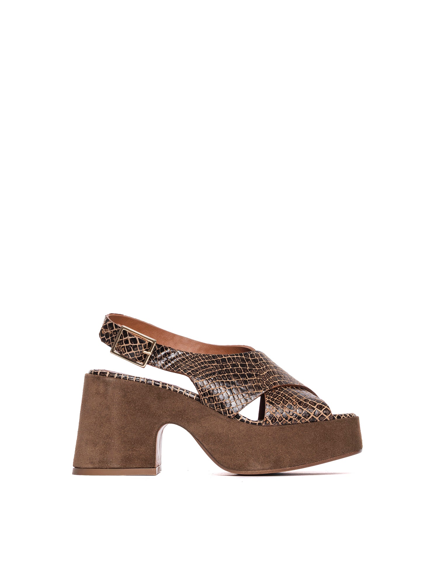 Antelope 2947 Snakeskin Suede and Calfskin Wedges