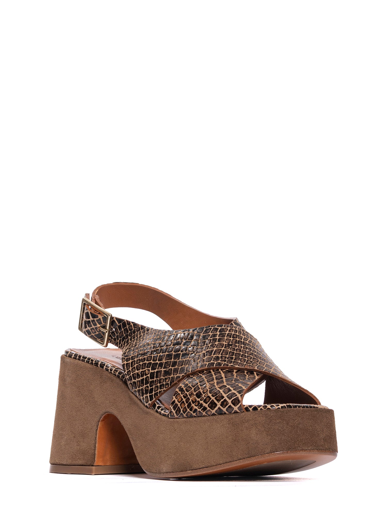 Antelope 2947 Snakeskin Suede and Calfskin Wedges