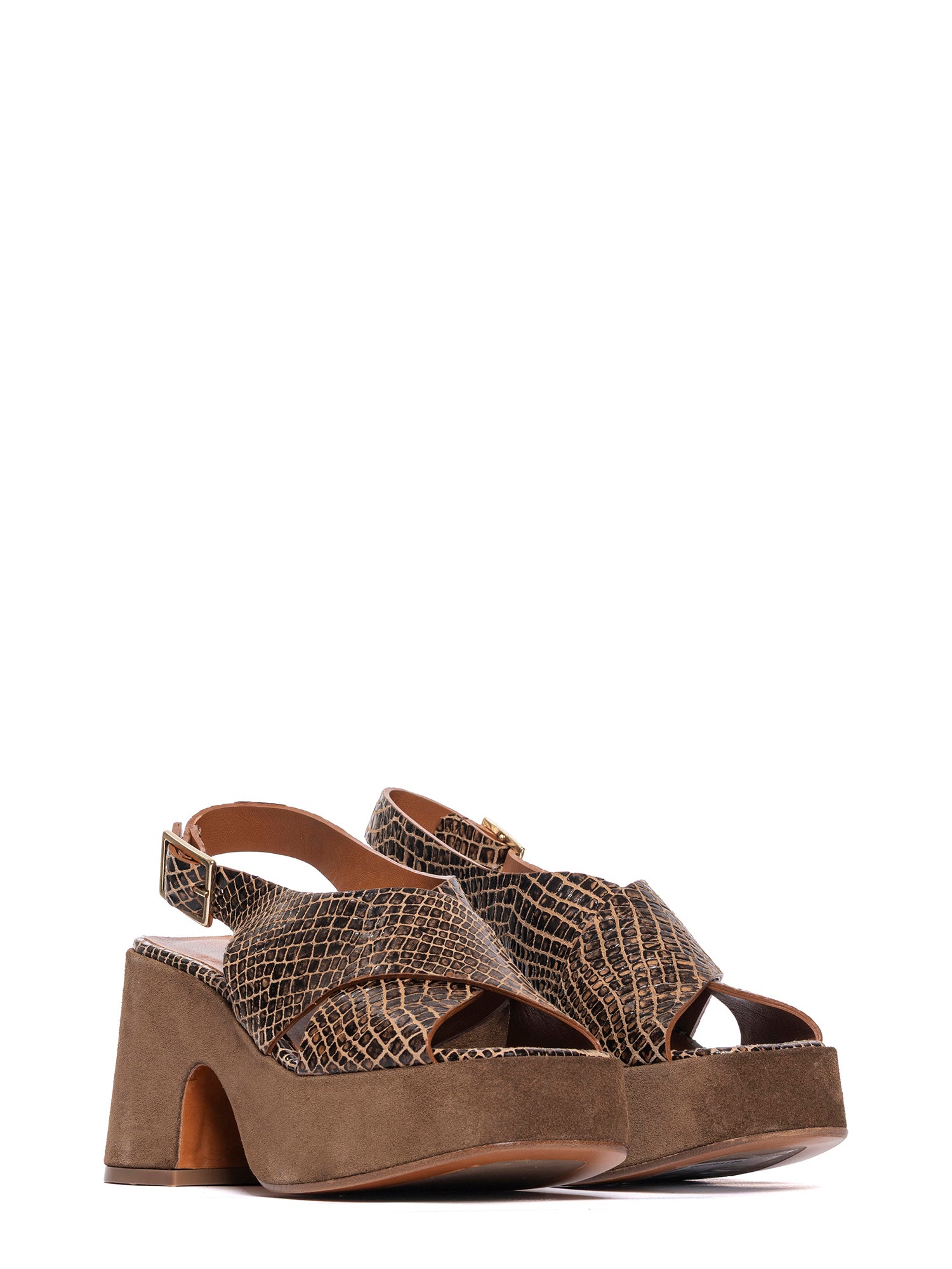 Antelope 2947 Snakeskin Suede and Calfskin Wedges