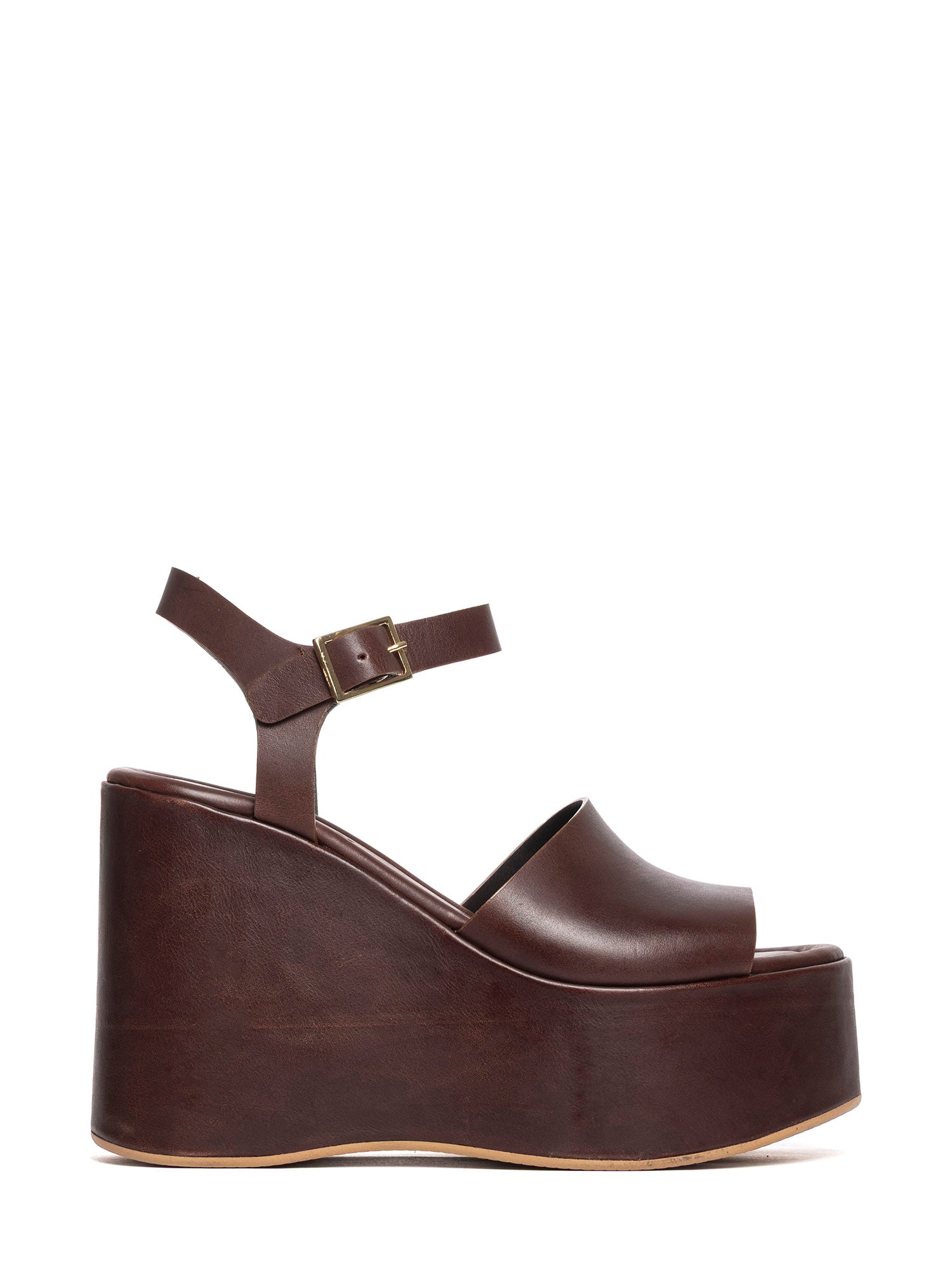 Chestnut calfskin wedges 2951