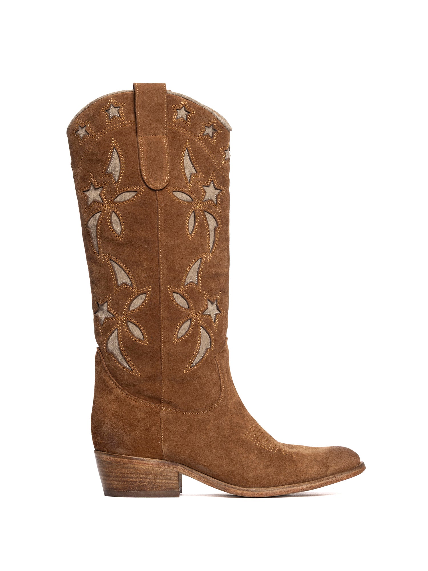 Stivali texani in camoscio whiskey 2924