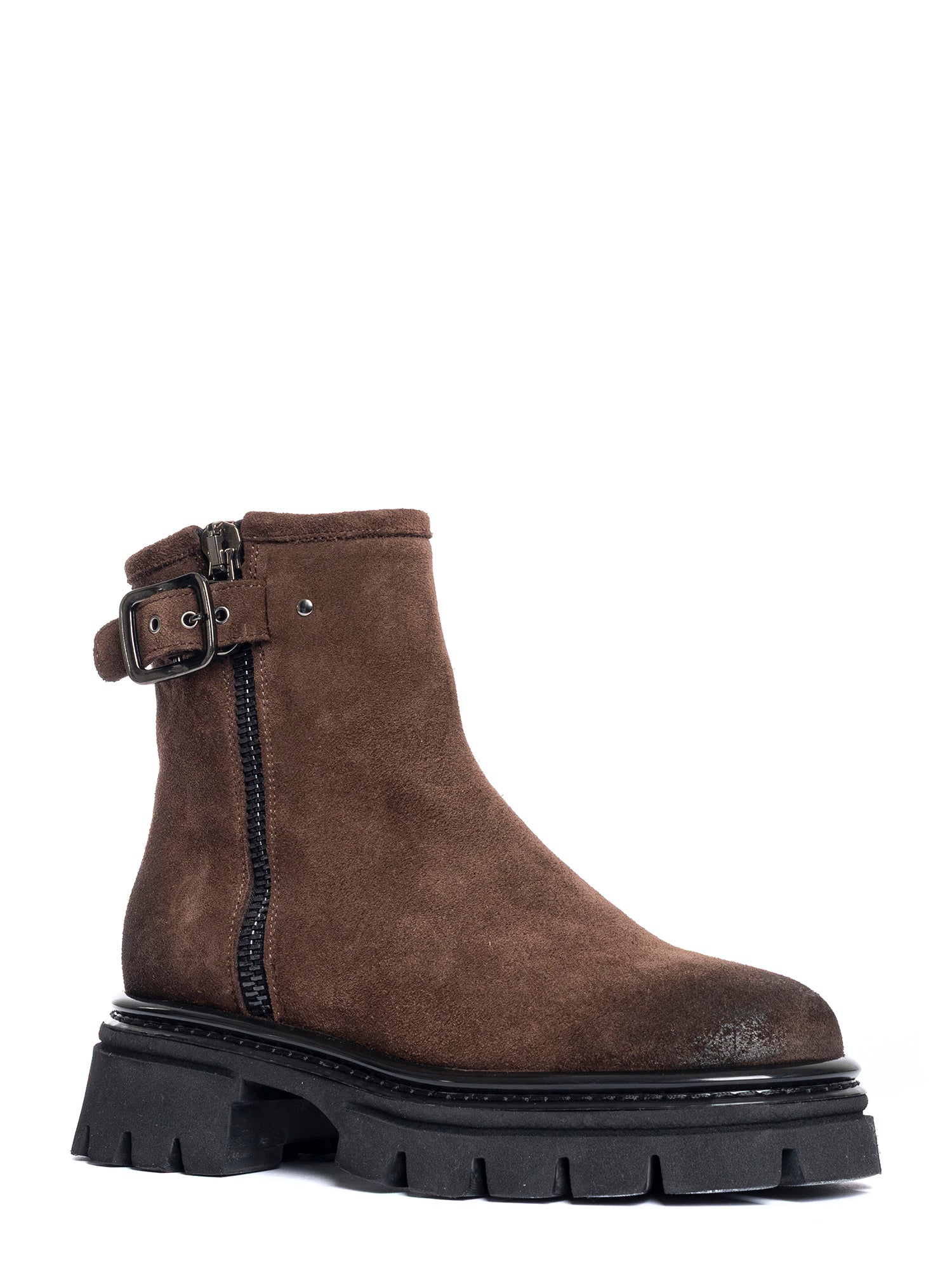 Tronchetti in camoscio marrone 2812