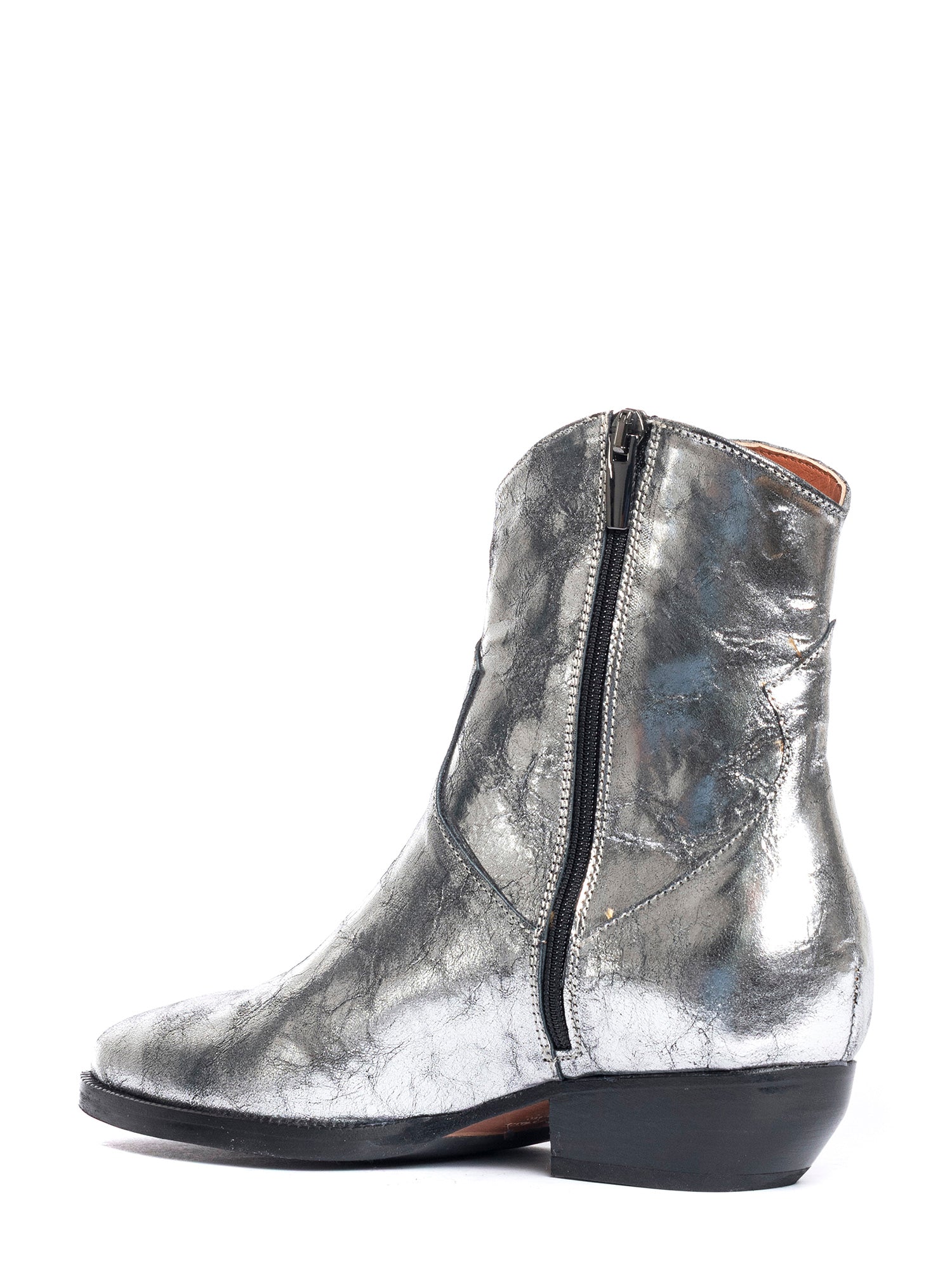 Tronchetti texani in laminato argento 2848