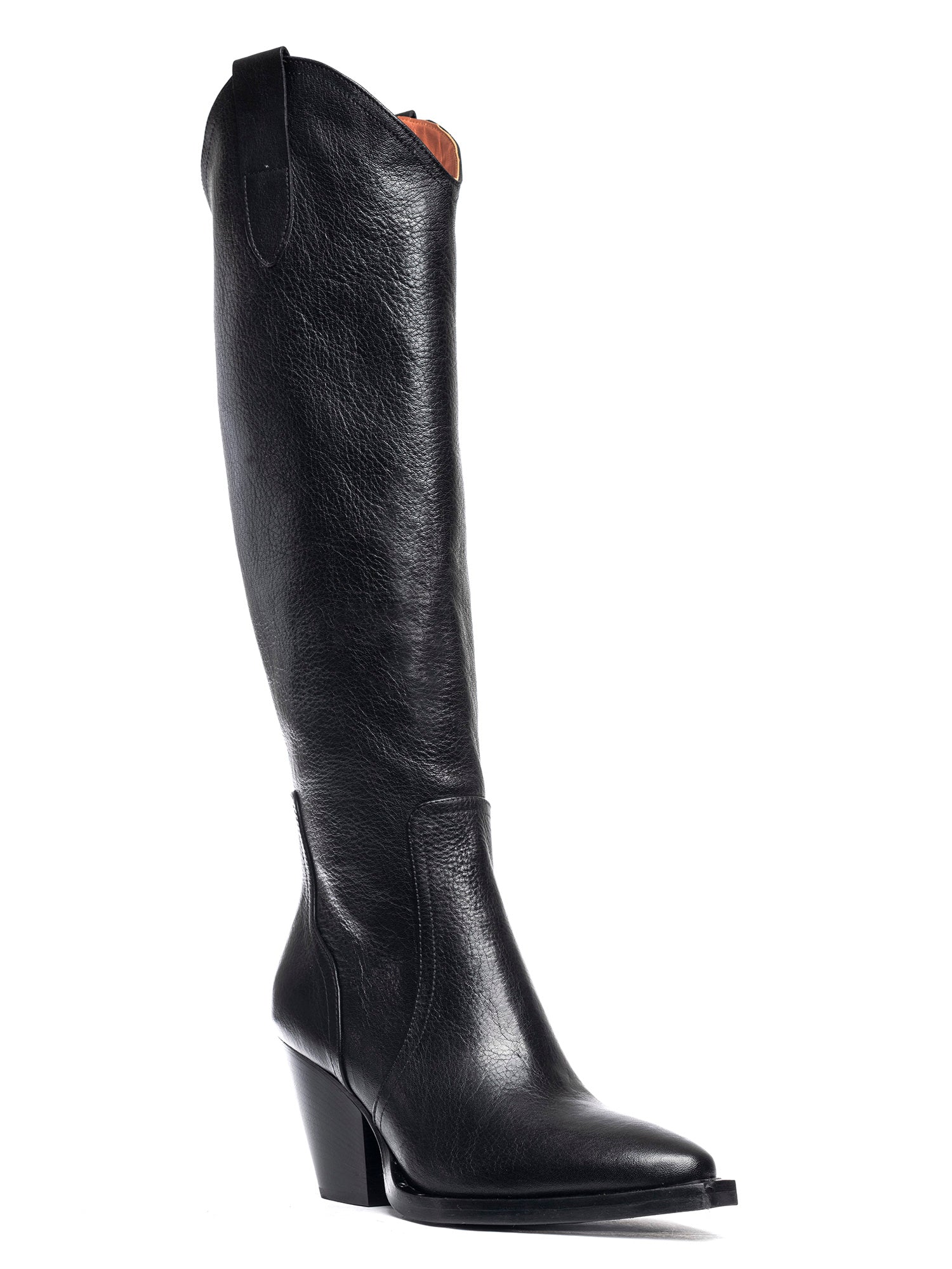 Stivali texani in vitello nero con borchie TX9
