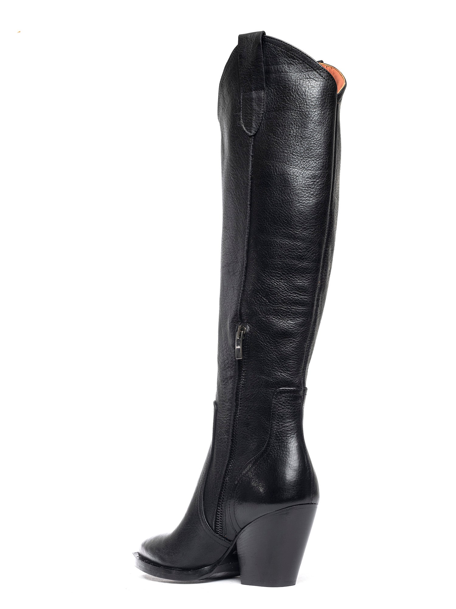 Stivali texani in vitello nero con borchie TX9
