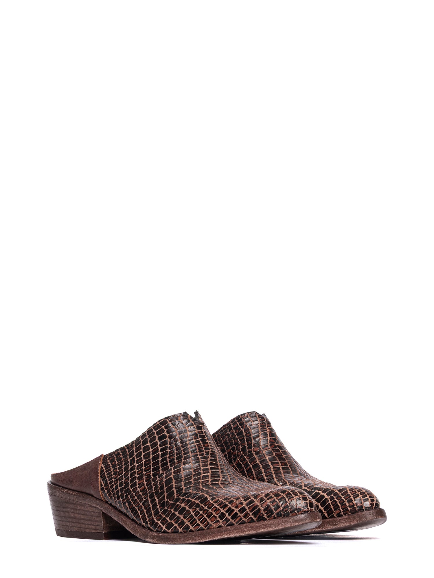 Sabot in vitello snake castagno 2921