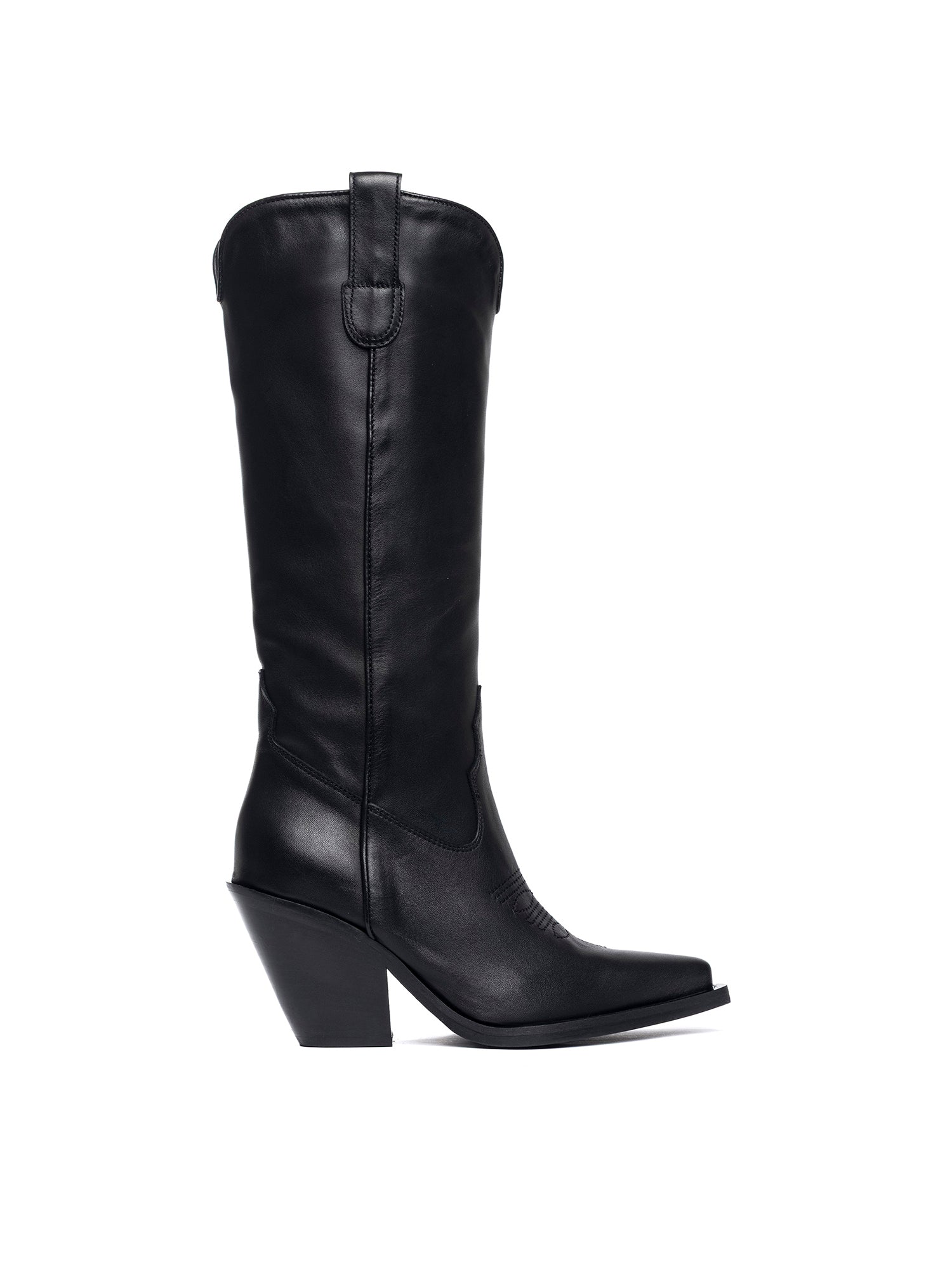 Stivali texani in vitello nero 2331