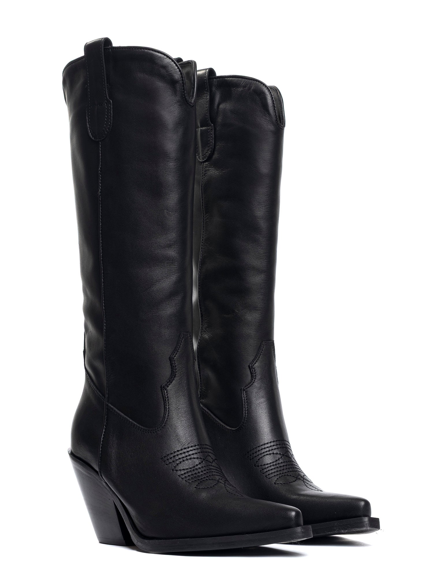 Stivali texani in vitello nero 2331