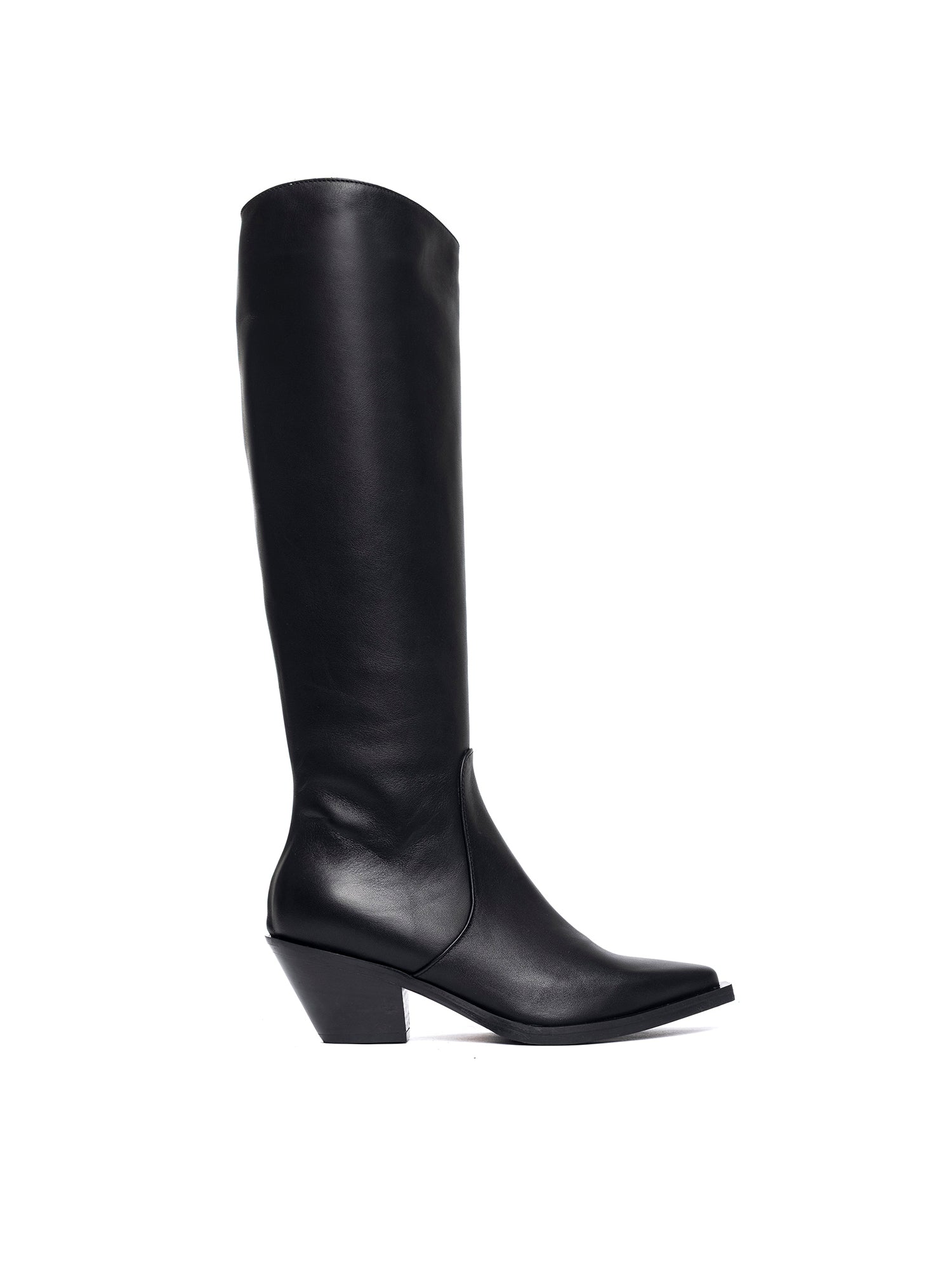 Stivali texani in vitello nero 2318