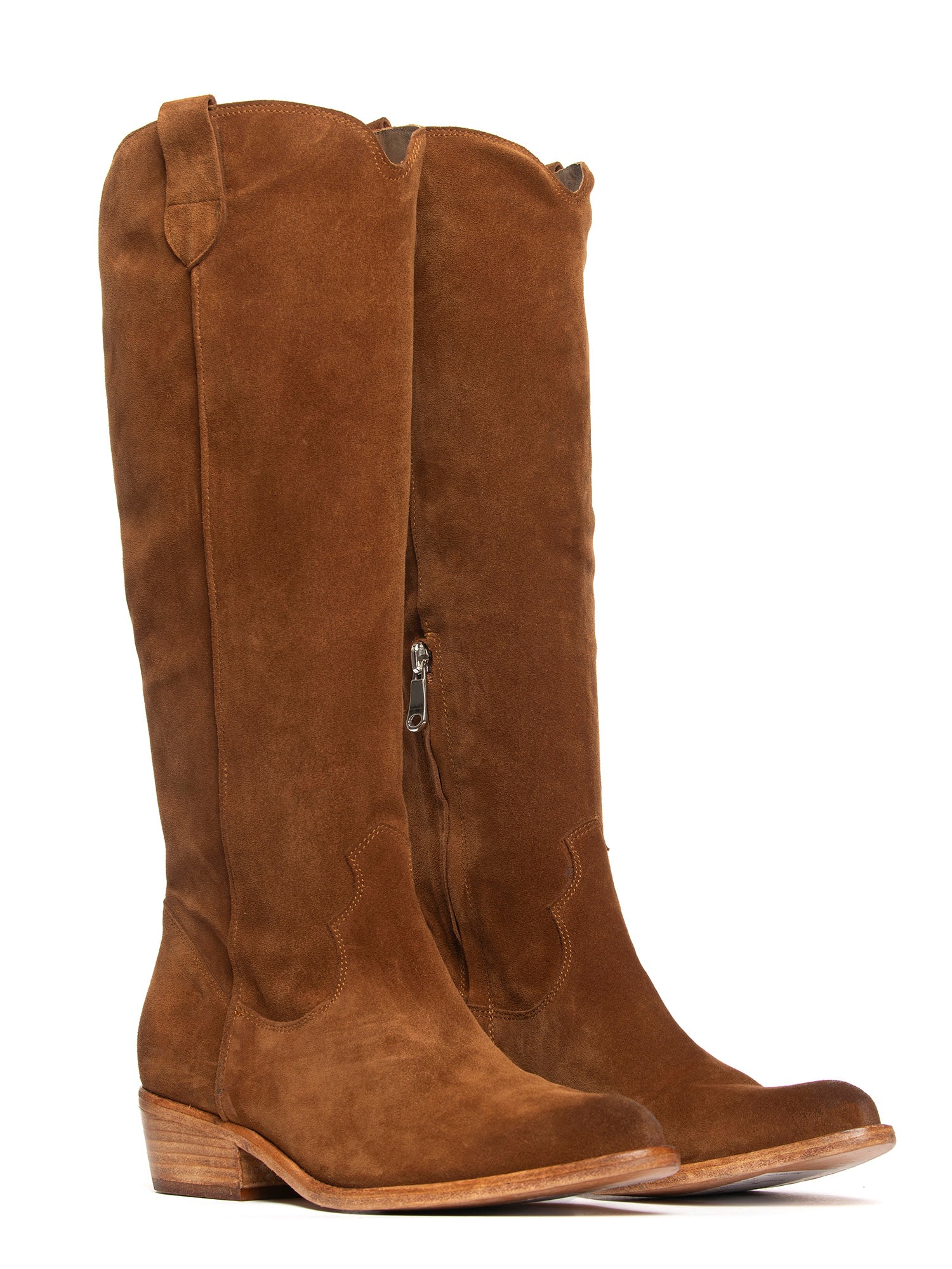 Stivali texani in camoscio whiskey 2713